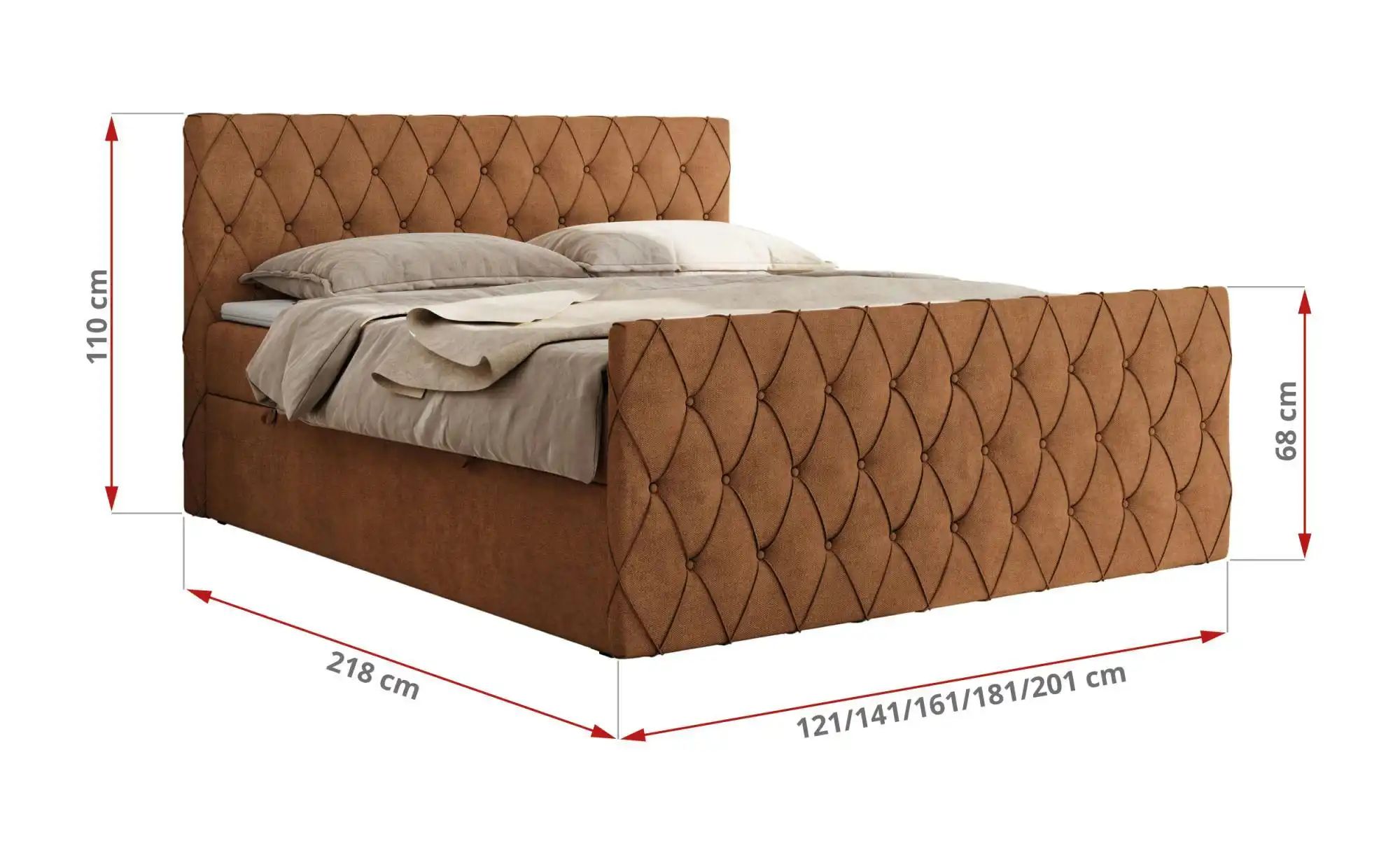 Boxbett mit Bettkasten Miren Duo ¦ orange ¦ Maße (cm): B: 141 H: 110 Betten günstig online kaufen