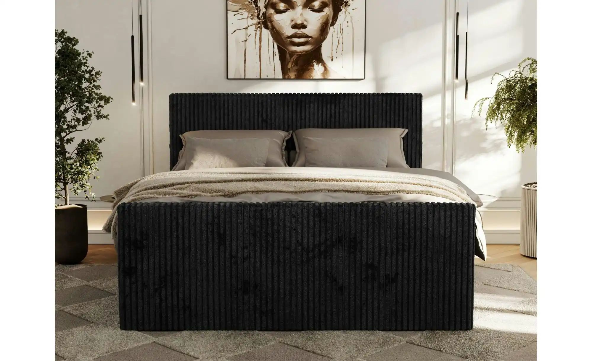 Boxbett mit Bettkasten Tiliano Duo ¦ schwarz ¦ Maße (cm): B: 164 H: 119 Bet günstig online kaufen