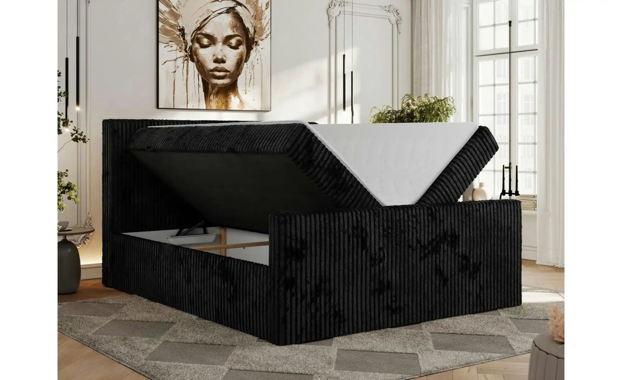 Thumbnail - Boxbett mit Bettkasten Tiliano Duo ¦ schwarz ¦ Maße (cm): B: 164 H: 119 Betten > Komfortbetten - Höffner