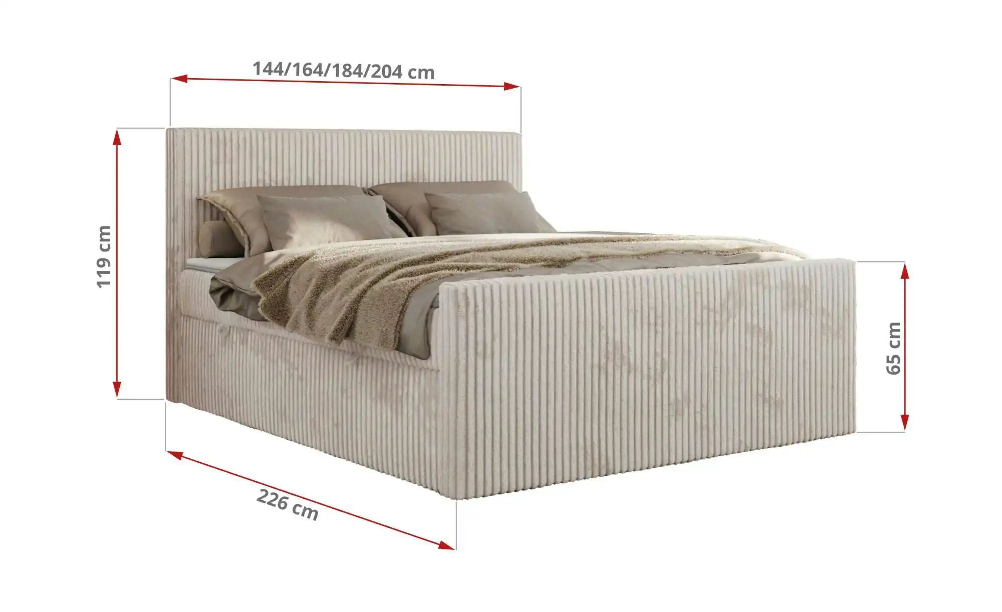 Boxbett mit Bettkasten Tiliano Duo ¦ beige ¦ Maße (cm): B: 204 H: 119 Bette günstig online kaufen