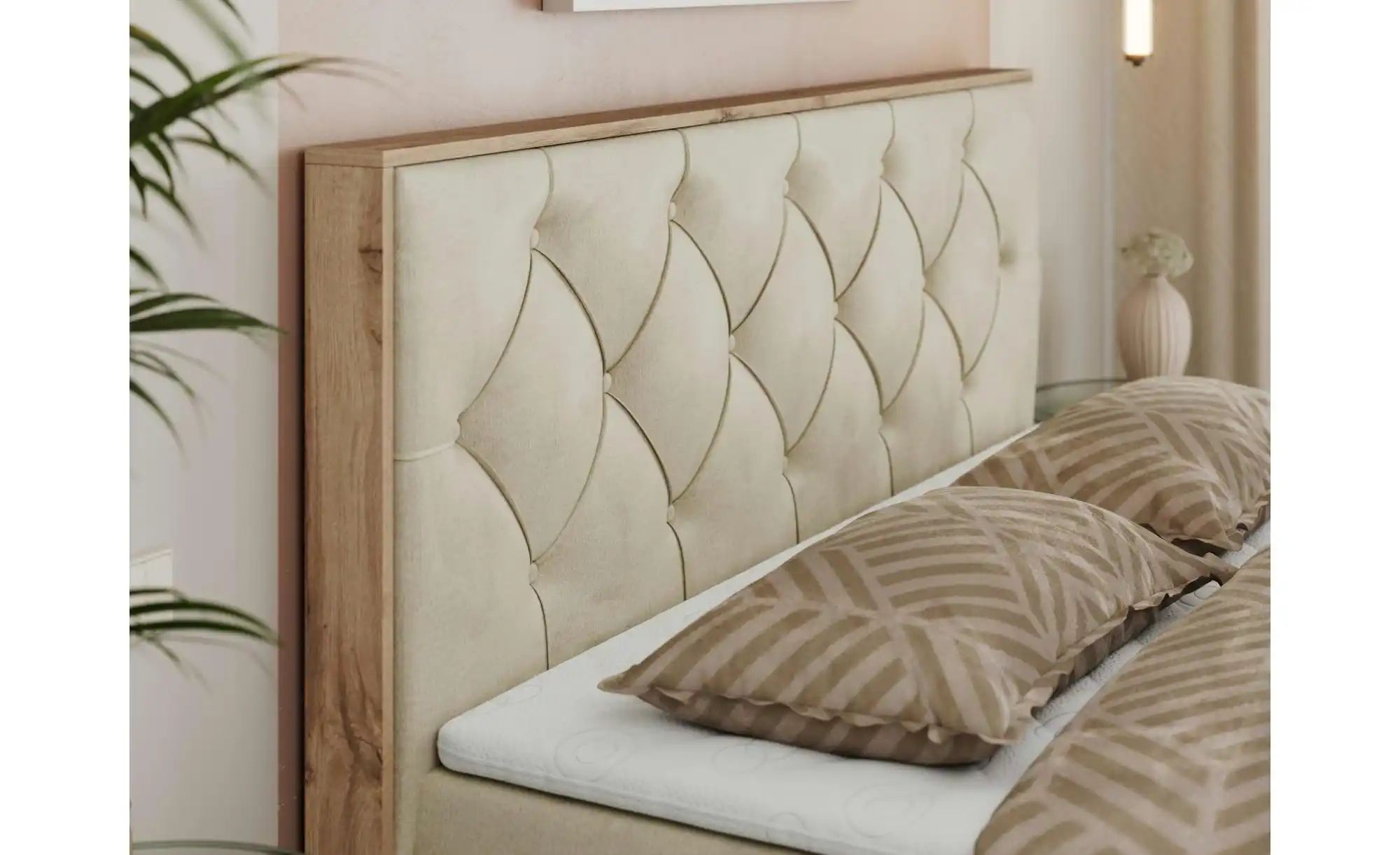 Thumbnail - Boxbett mit Bettkasten Veneto ¦ beige ¦ Maße (cm): B: 208 H: 115 Betten > Komfortbetten - Höffner