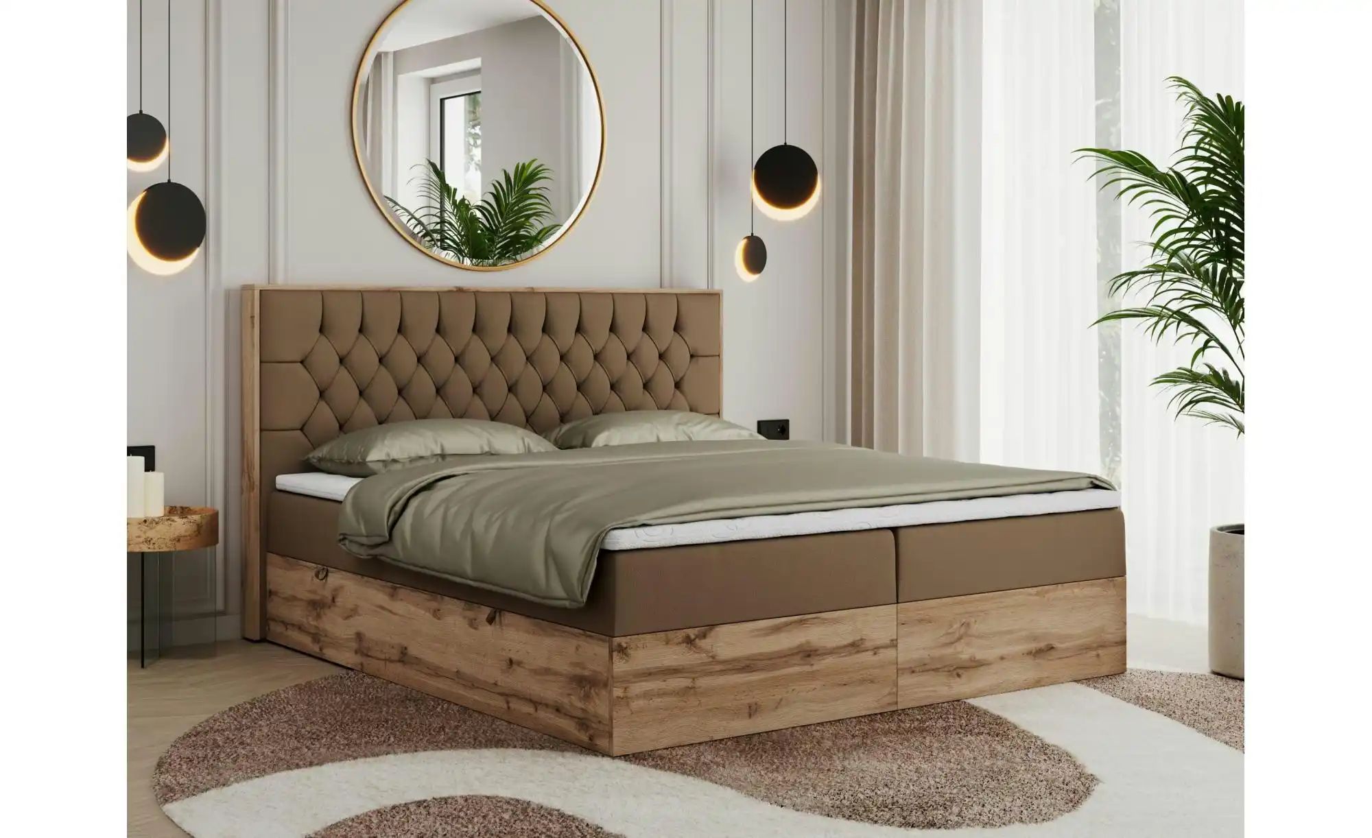 Boxbett mit Bettkasten Amore ¦ braun ¦ Maße (cm): B: 168 H: 115 Betten > Ko günstig online kaufen
