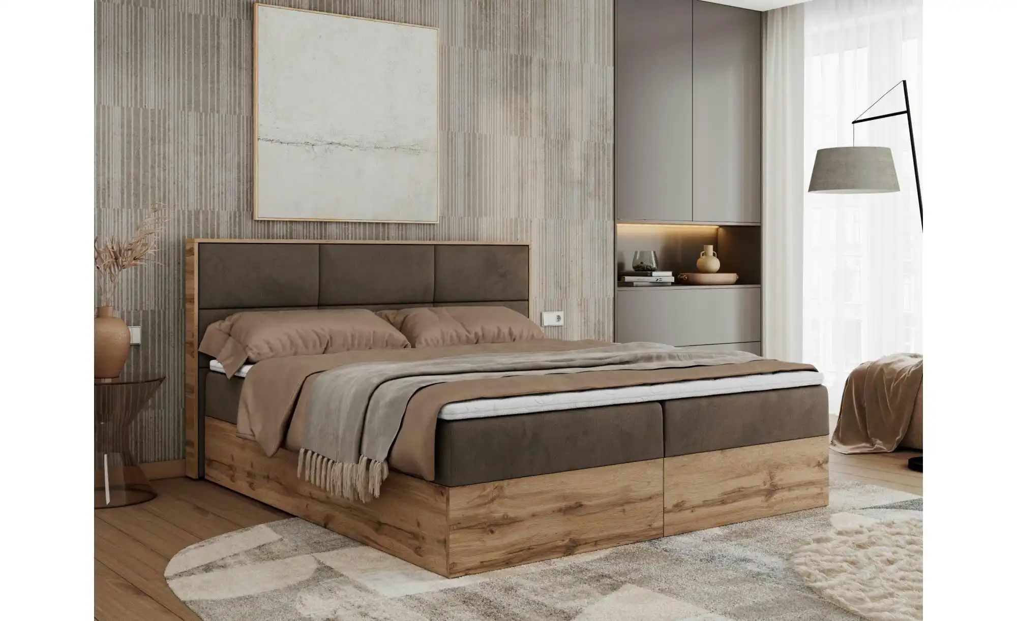 Boxbett mit Bettkasten Albero 2 ¦ braun ¦ Maße (cm): B: 168 H: 104 Betten > günstig online kaufen