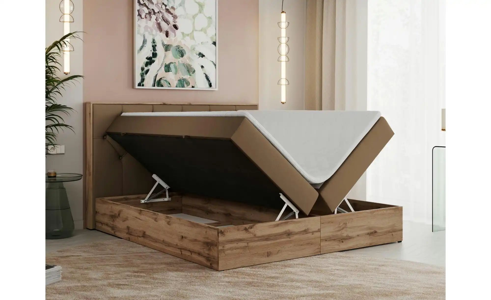 Thumbnail - Boxbett mit Bettkasten Veneto ¦ braun ¦ Maße (cm): B: 188 H: 115 Betten > Komfortbetten - Höffner