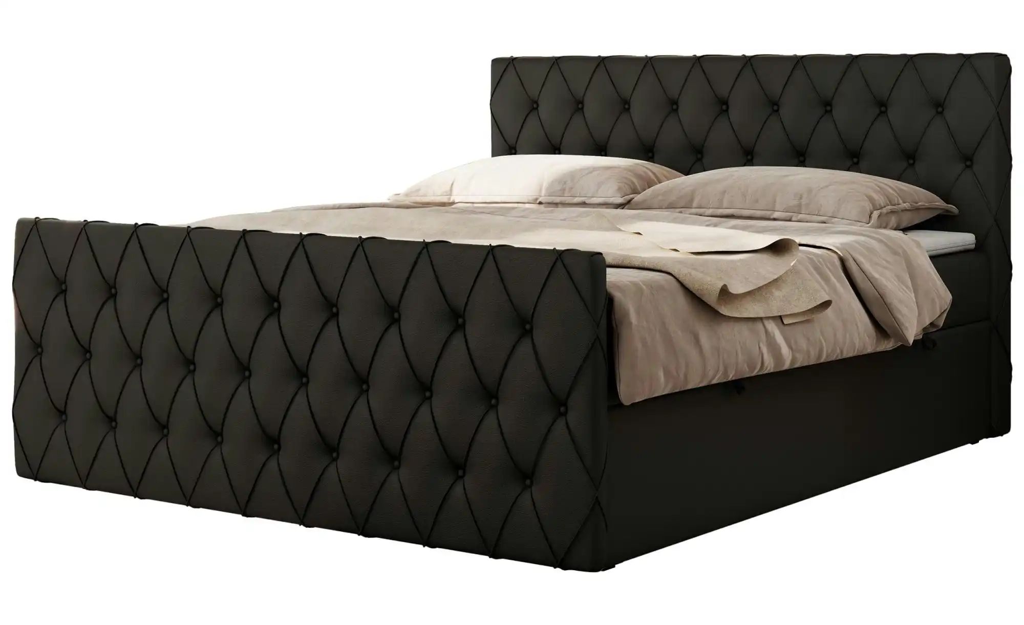 Boxbett mit Bettkasten Miren Duo ¦ schwarz ¦ Maße (cm): B: 201 H: 110 Bette günstig online kaufen