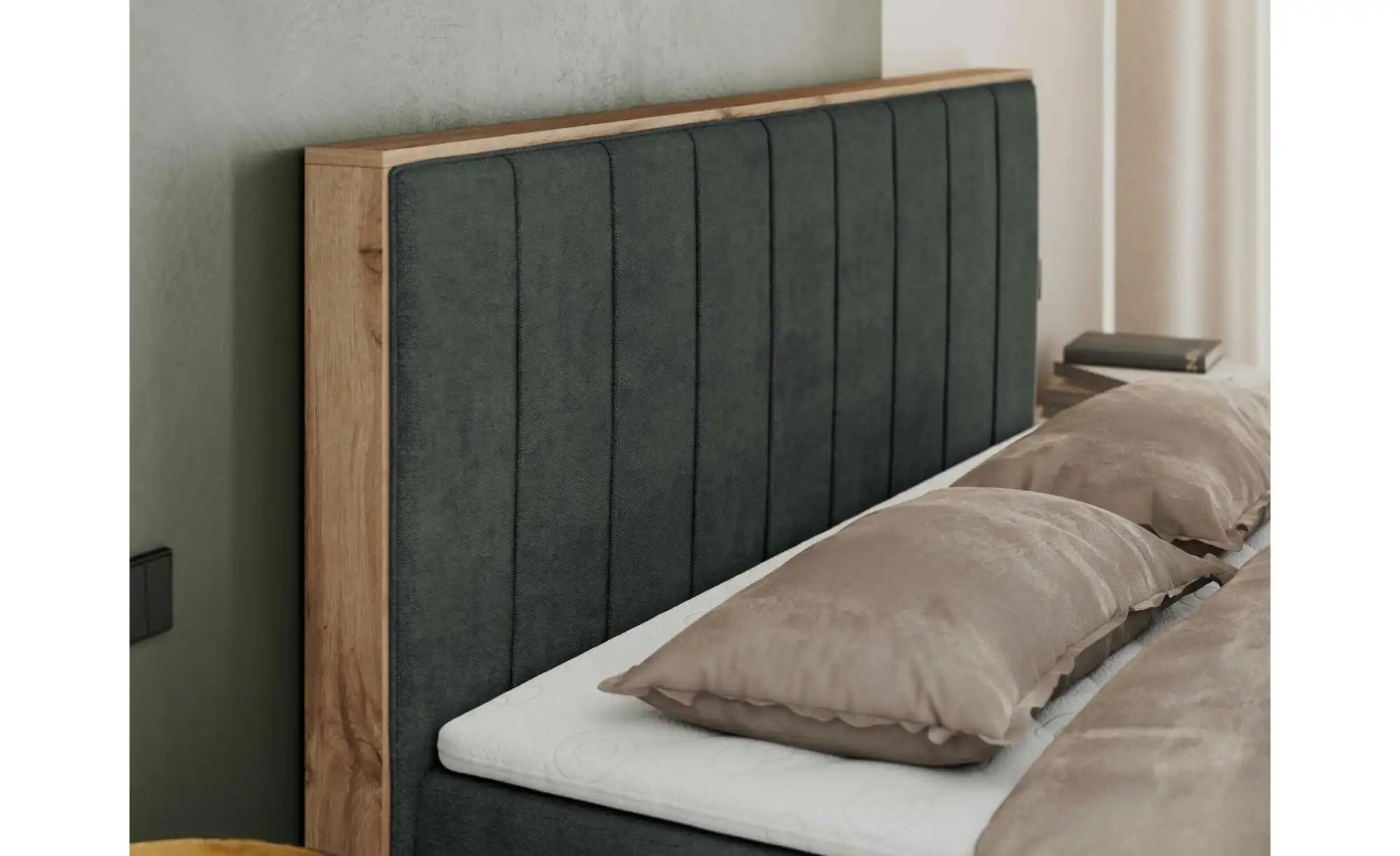 Thumbnail - Boxbett mit Bettkasten Bellissimo ¦ grau ¦ Maße (cm): B: 148 H: 115 Betten > Komfortbetten - Höffner