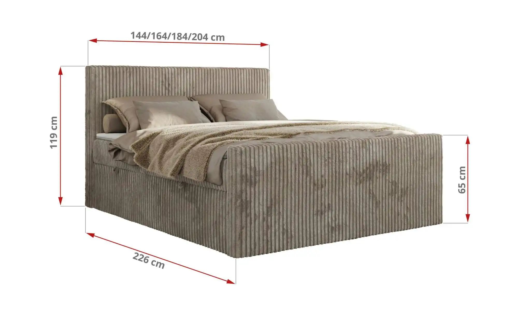 Boxbett mit Bettkasten Tiliano Duo ¦ braun ¦ Maße (cm): B: 144 H: 119 Bette günstig online kaufen