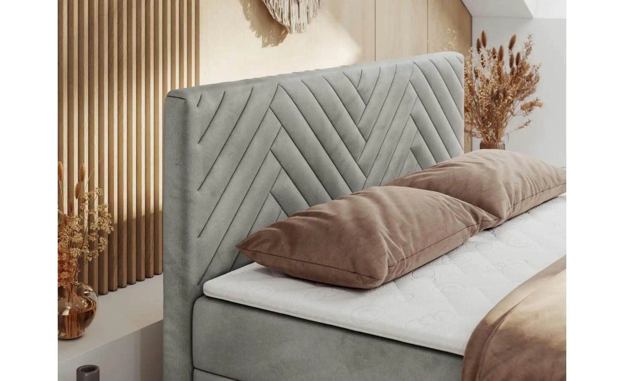 Thumbnail - Boxbett mit Bettkasten Paris Duo ¦ grau ¦ Maße (cm): B: 201 H: 110 Betten > Komfortbetten - Höffner