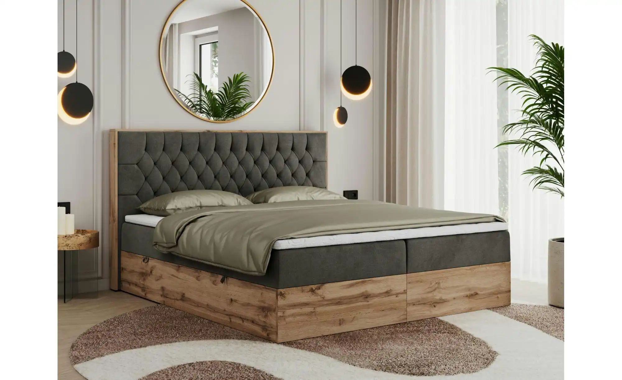 Boxbett mit Bettkasten Amore ¦ grau ¦ Maße (cm): B: 208 H: 115 Betten > Kom günstig online kaufen