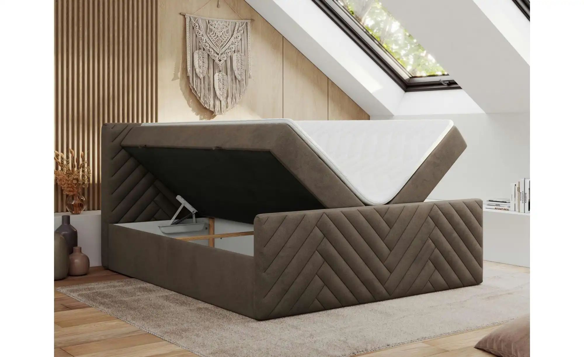 Boxbett mit Bettkasten Paris Duo ¦ braun ¦ Maße (cm): B: 121 H: 110 Betten günstig online kaufen