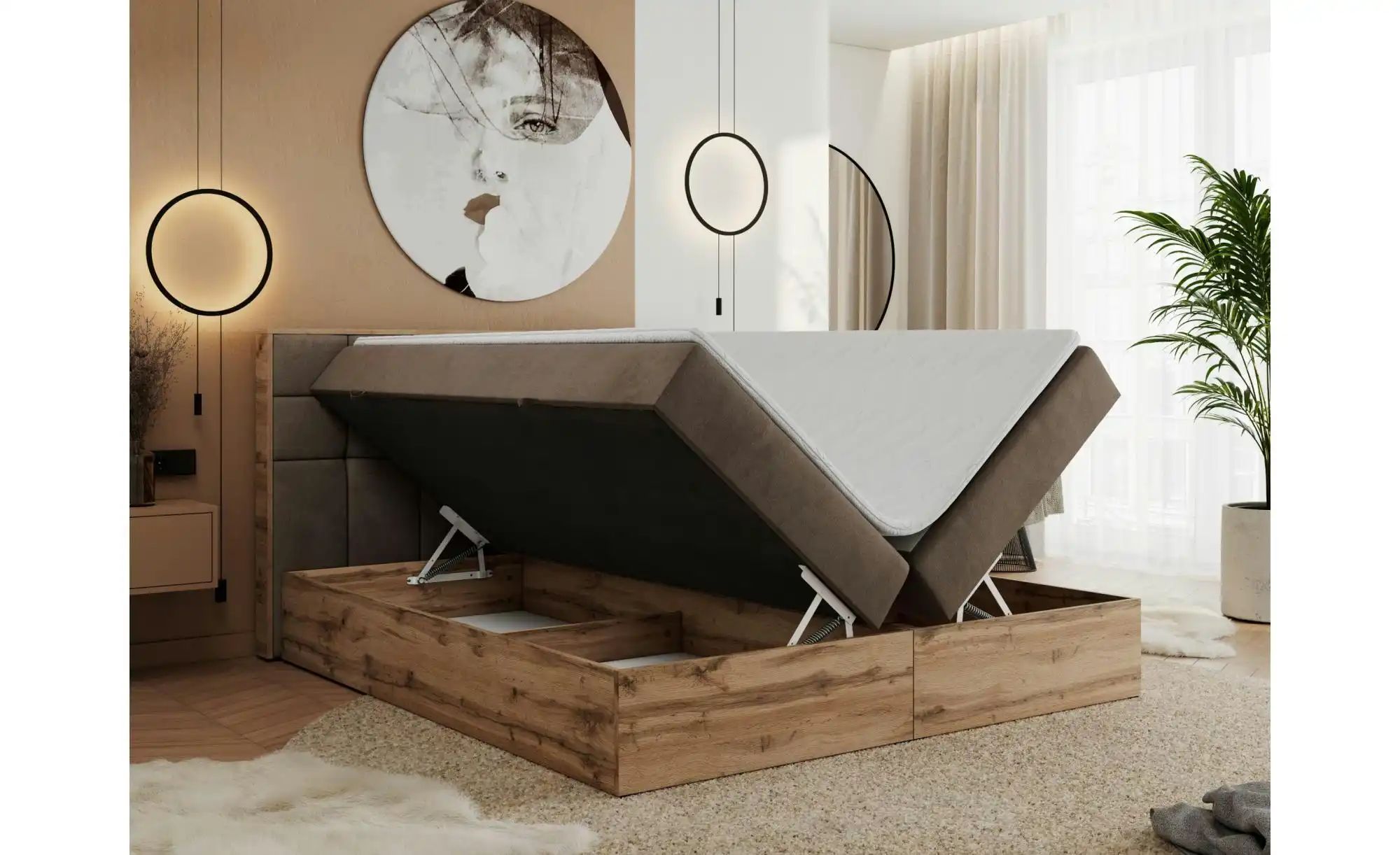 Boxbett mit Bettkasten Albero 1 ¦ braun ¦ Maße (cm): B: 188 H: 104 Betten > günstig online kaufen