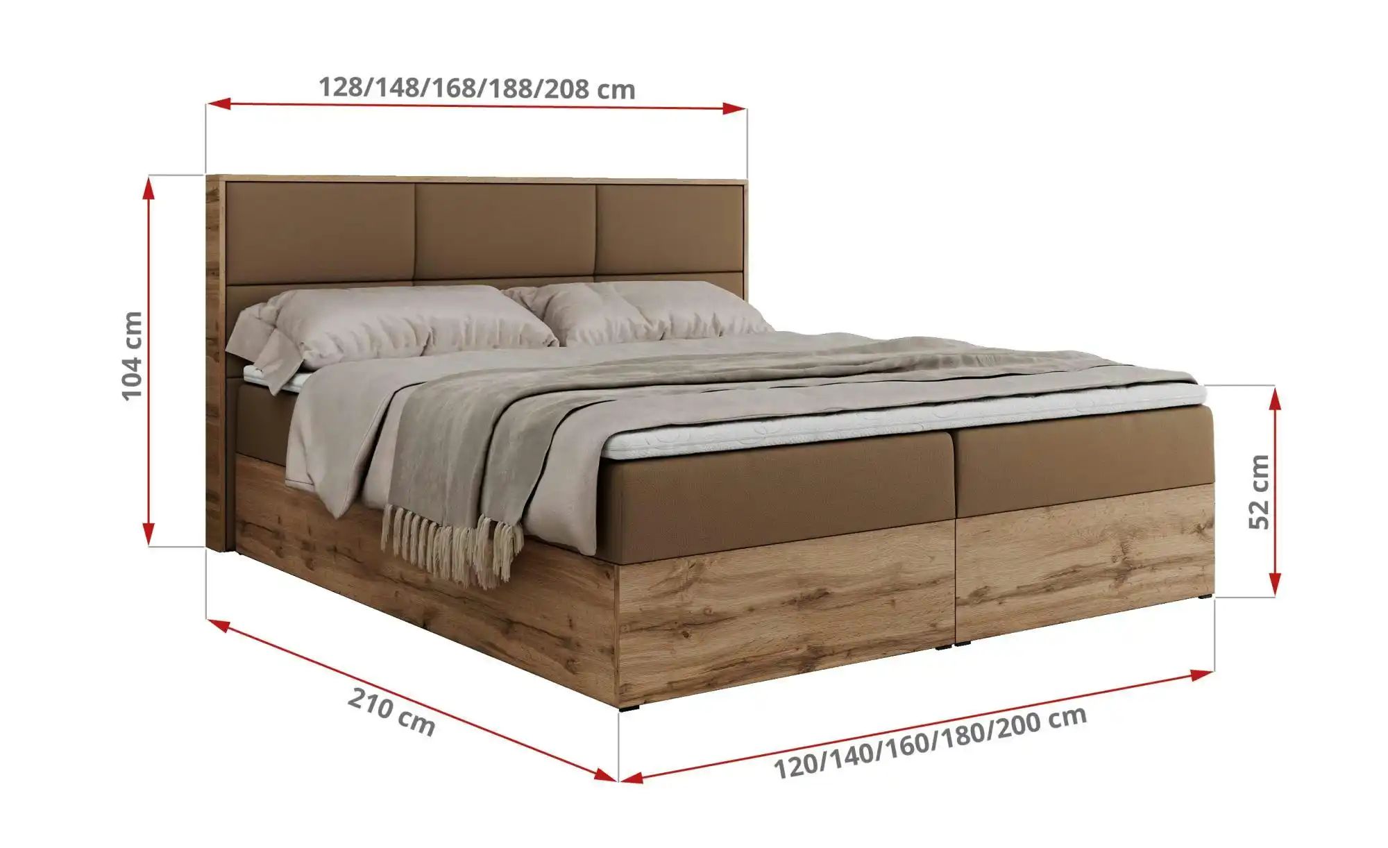 Boxbett mit Bettkasten Albero 2 ¦ braun ¦ Maße (cm): B: 188 H: 104 Betten > günstig online kaufen