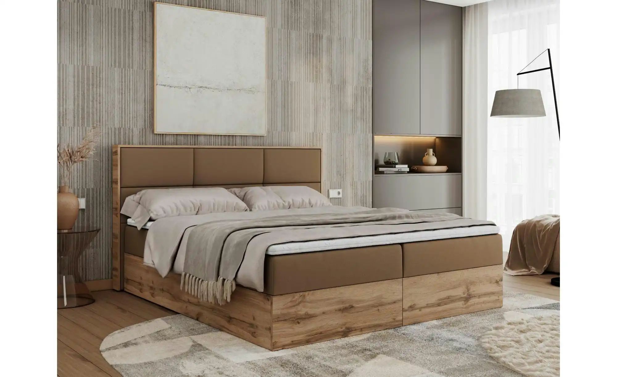Boxbett mit Bettkasten Albero 2 ¦ braun ¦ Maße (cm): B: 208 H: 104 Betten > günstig online kaufen
