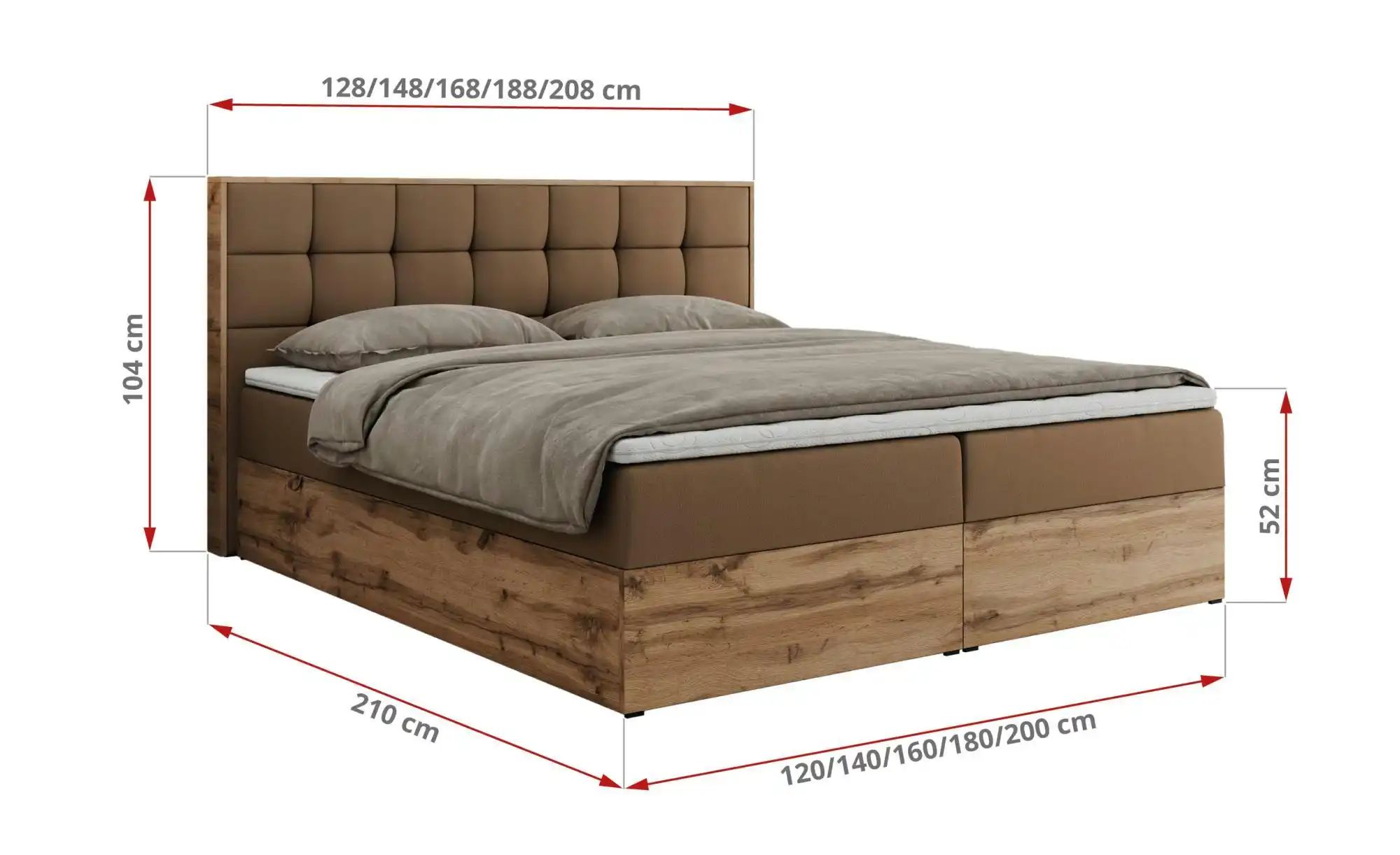 Boxbett mit Bettkasten Albero 1 ¦ braun ¦ Maße (cm): B: 148 H: 104 Betten > günstig online kaufen