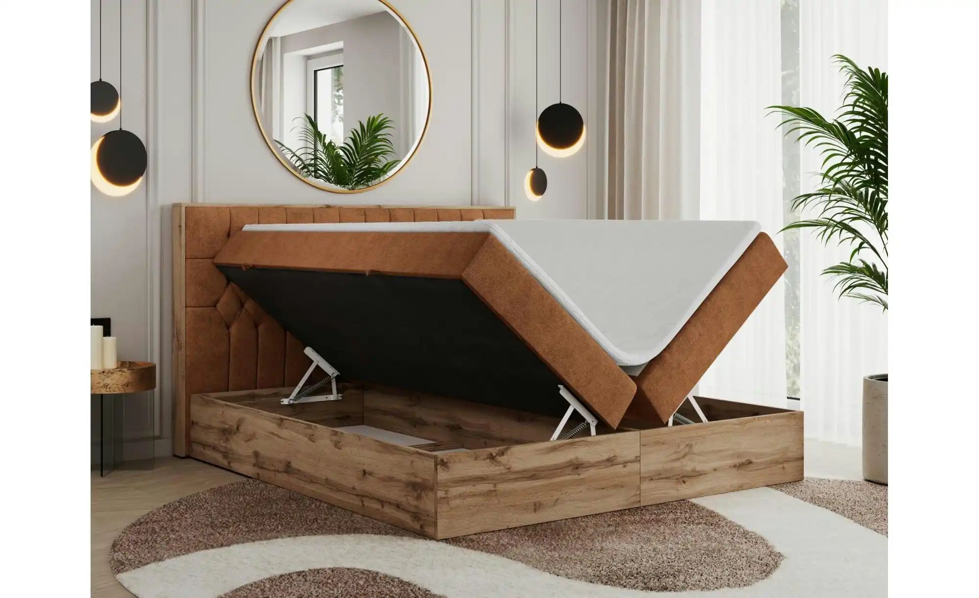 Boxbett mit Bettkasten Amore ¦ orange ¦ Maße (cm): B: 208 H: 115 Betten > K günstig online kaufen