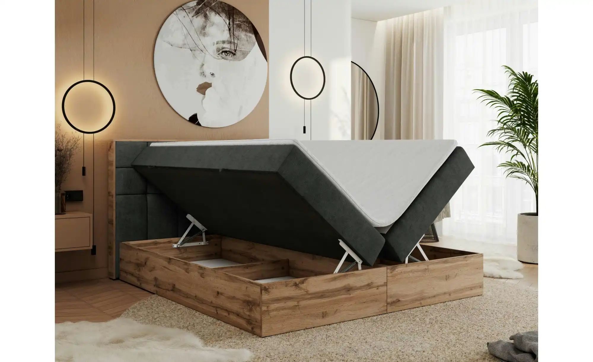 Boxbett mit Bettkasten Albero 1 ¦ grau ¦ Maße (cm): B: 168 H: 104 Betten > günstig online kaufen