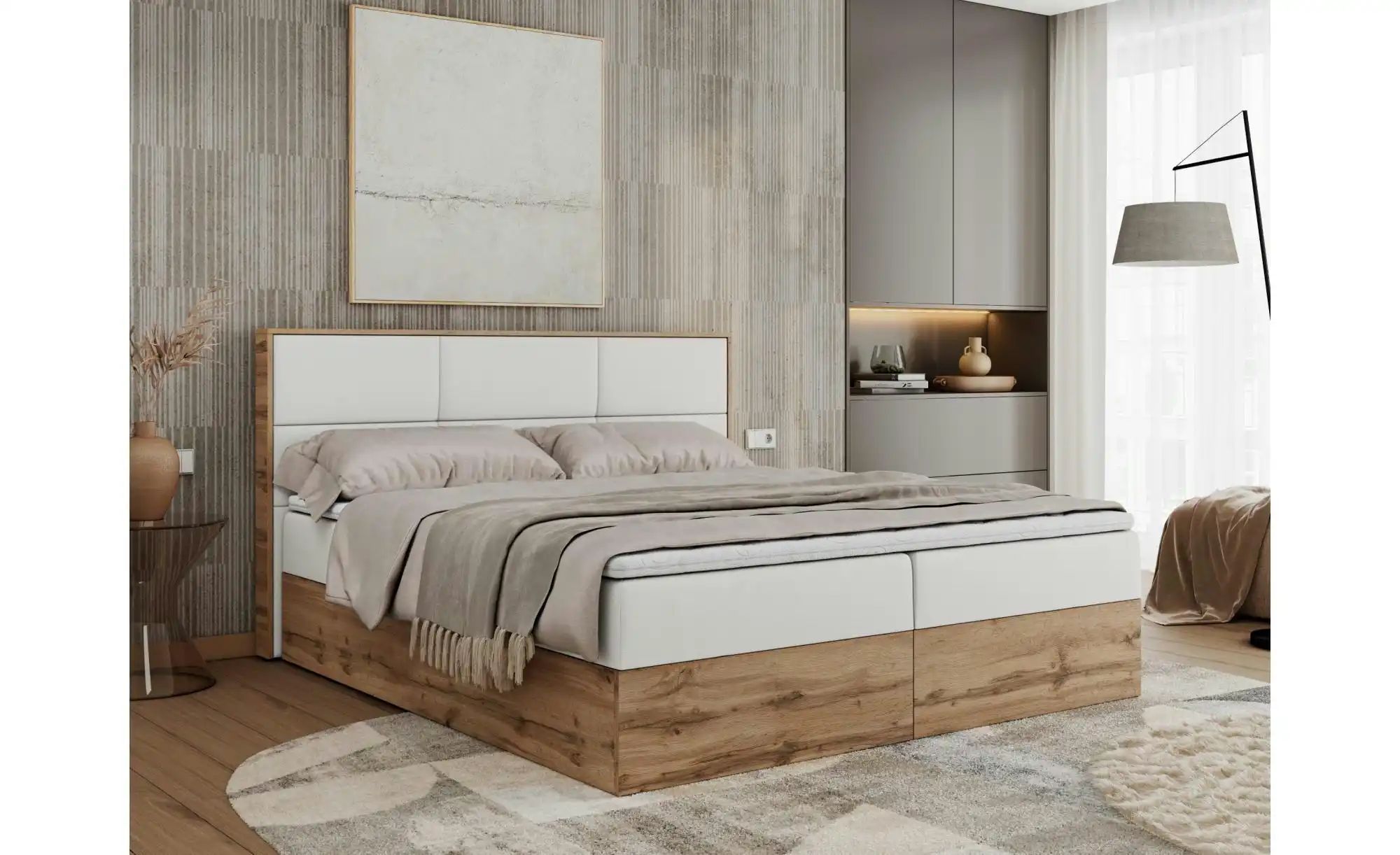 Boxbett mit Bettkasten Albero 2 ¦ weiß ¦ Maße (cm): B: 208 H: 104 Betten > günstig online kaufen