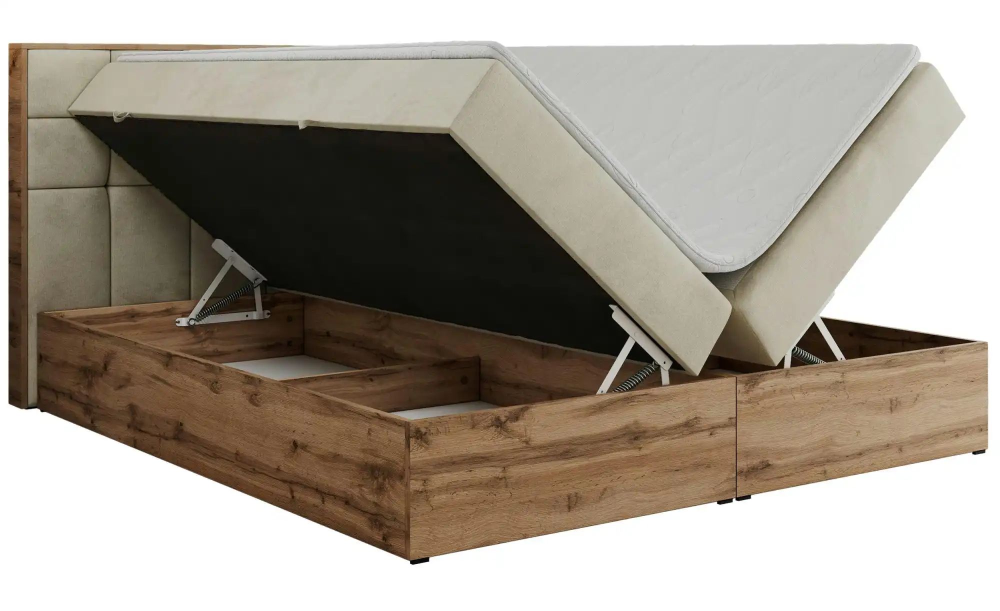 Boxbett mit Bettkasten Albero 1 ¦ beige ¦ Maße (cm): B: 128 H: 104 Betten > günstig online kaufen