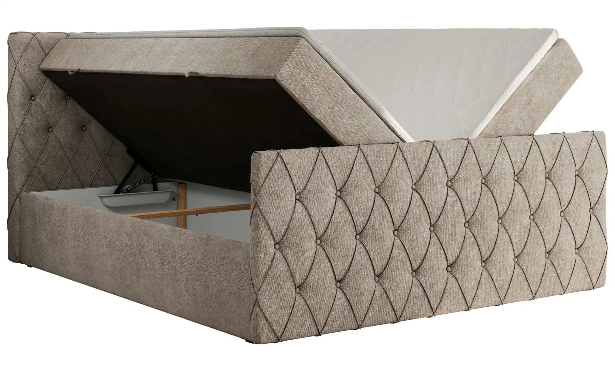 Boxspringbett mit Bettkasten Miren Duo ¦ beige ¦ Maße (cm): B: 141 H: 110 B günstig online kaufen