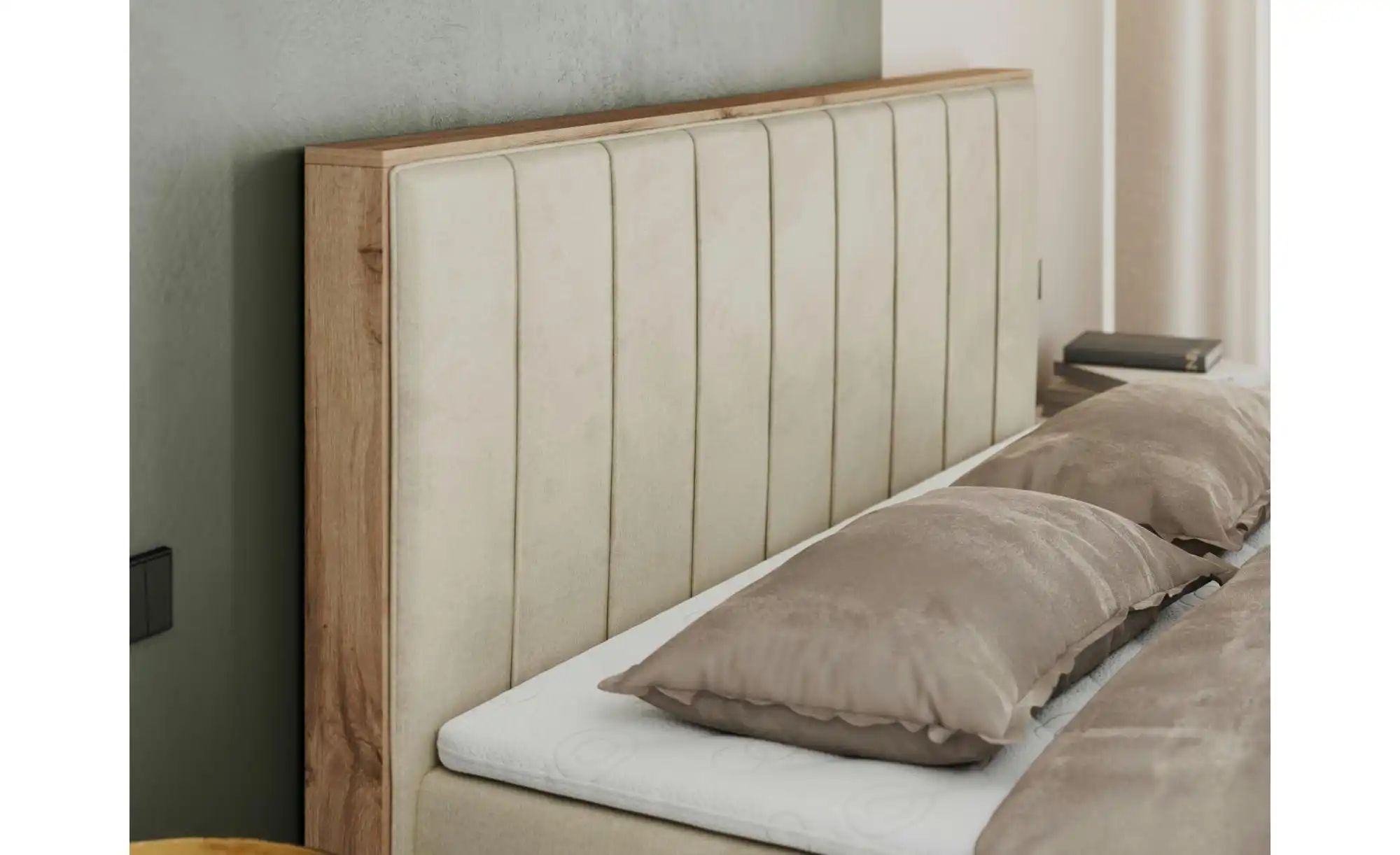 Thumbnail - Boxbett mit Bettkasten Bellissimo ¦ beige ¦ Maße (cm): B: 148 H: 115 Betten > Komfortbetten - Höffner