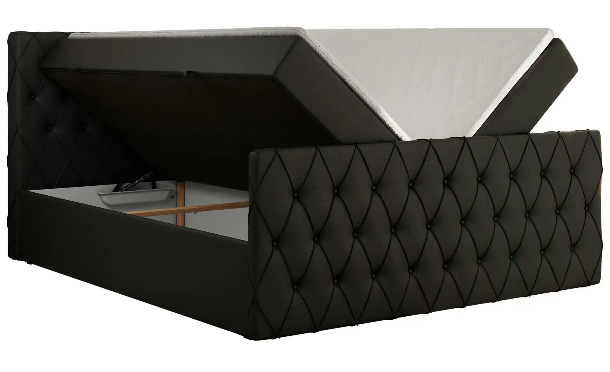 Boxspringbett mit Bettkasten Miren Duo ¦ schwarz ¦ Maße (cm): B: 201 H: 110 günstig online kaufen