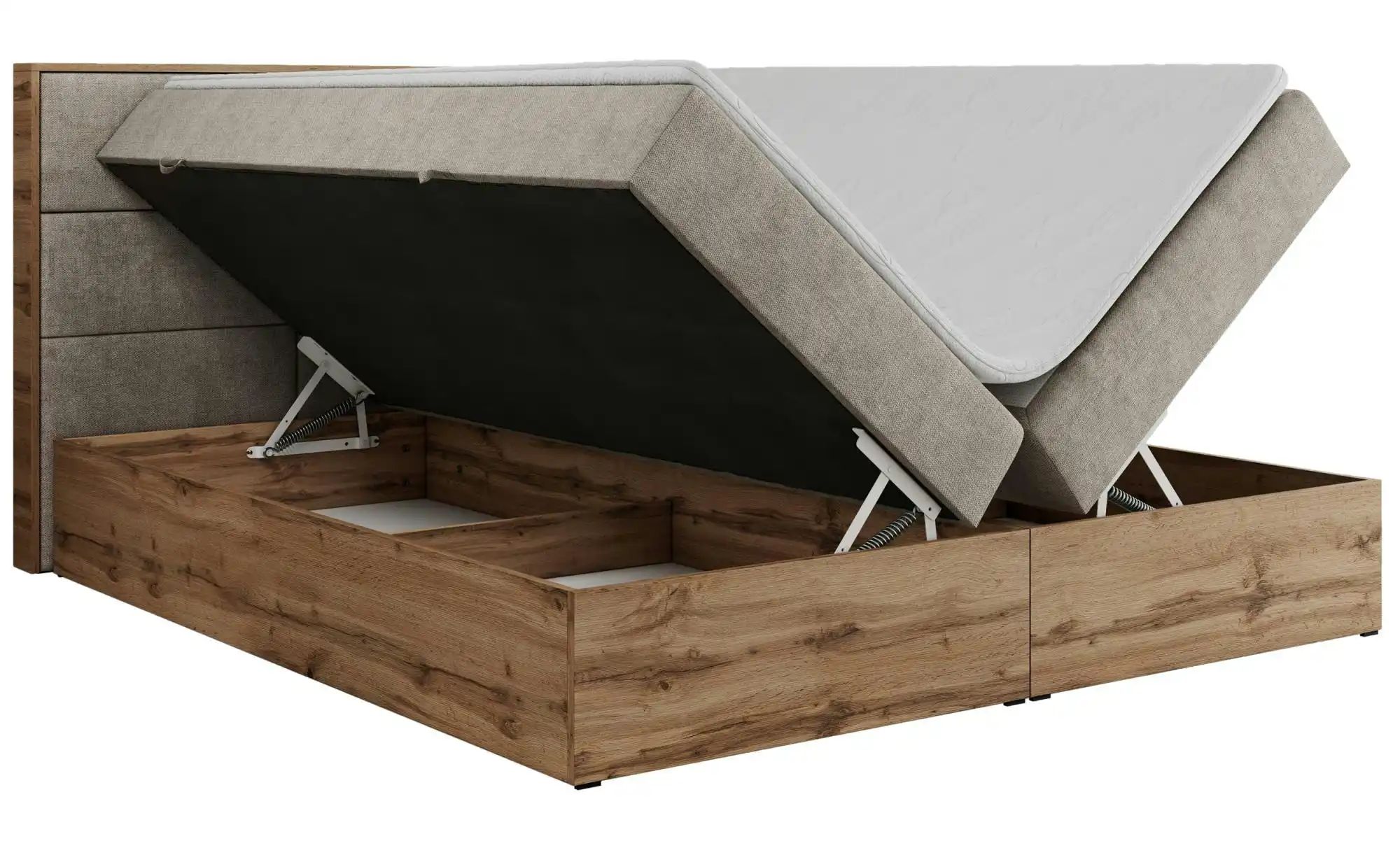 Thumbnail - Boxbett mit Bettkasten Albero 2 ¦ beige ¦ Maße (cm): B: 208 H: 104 Betten > Komfortbetten - Höffner