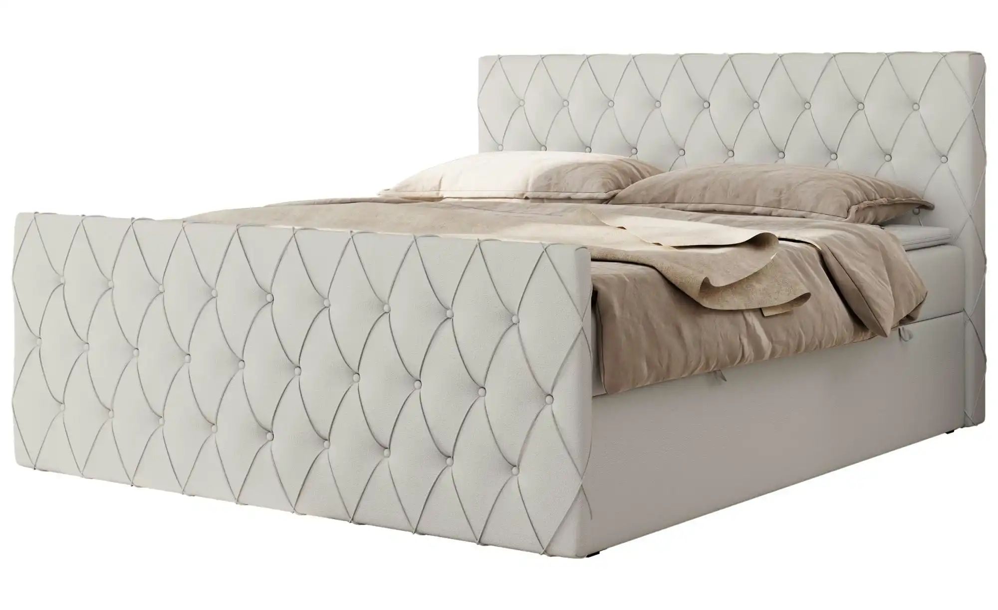 Boxspringbett mit Bettkasten Miren Duo ¦ weiß ¦ Maße (cm): B: 121 H: 110 Be günstig online kaufen