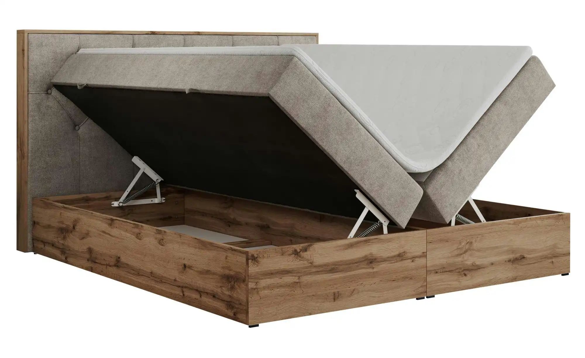 Boxbett mit Bettkasten Veneto ¦ beige ¦ Maße (cm): B: 148 H: 115 Betten > K günstig online kaufen