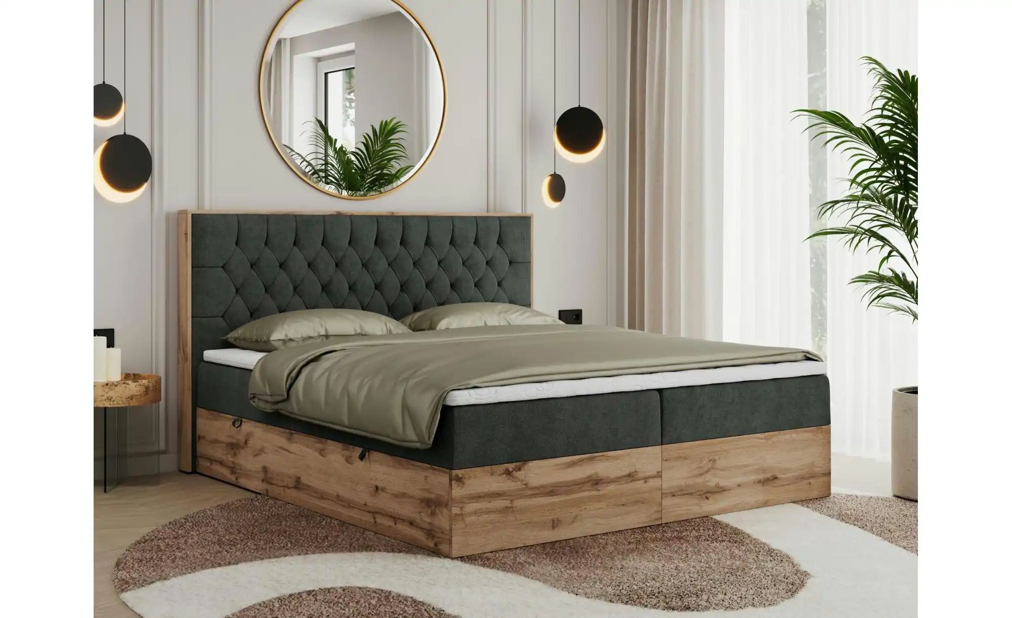 Boxbett mit Bettkasten Amore ¦ grau ¦ Maße (cm): B: 168 H: 115 Betten > Kom günstig online kaufen