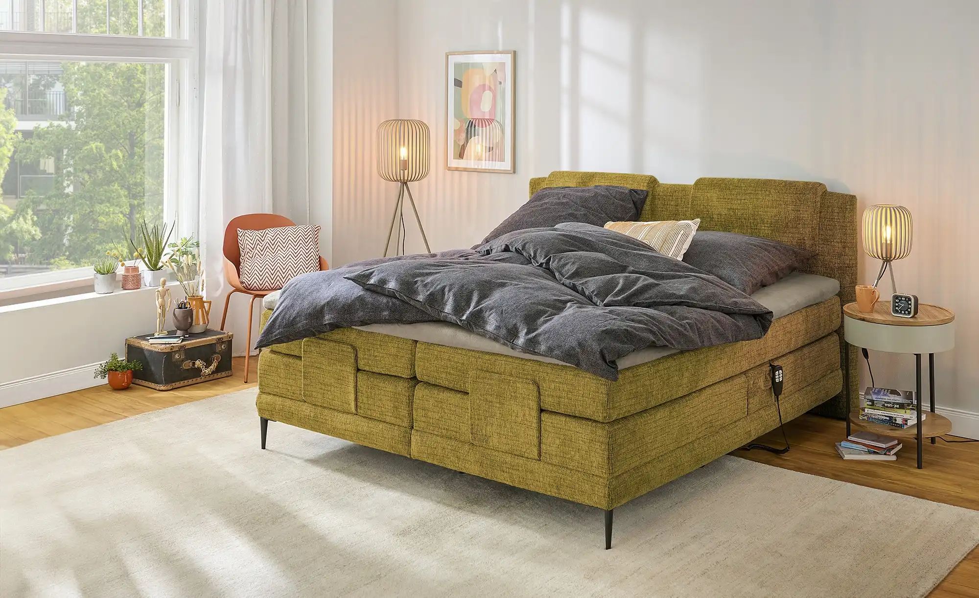 switch Motor-Boxspringbett  Wave ¦ gelb ¦ Maße (cm): B: 150 H: 111 Betten > günstig online kaufen