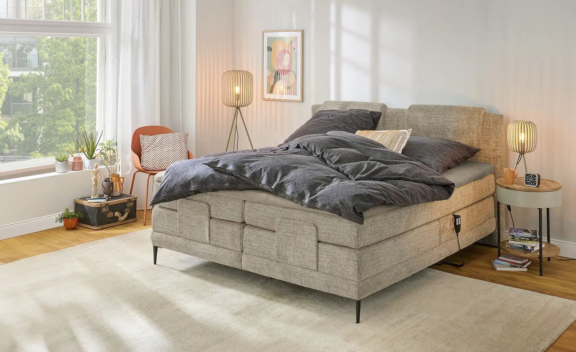 Thumbnail - switch Motor-Boxspringbett  Wave ¦ beige ¦ Maße (cm): B: 190 H: 111 Betten > Boxspringbetten - Höffner