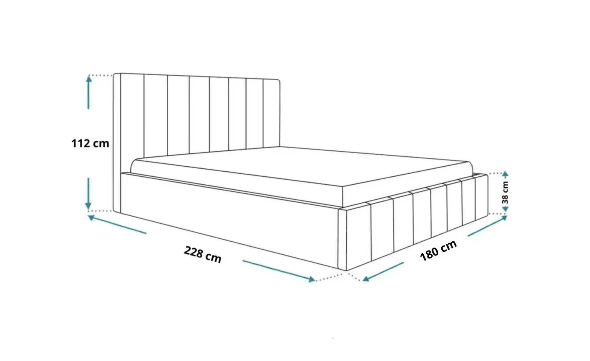 Polsterbett  Baron ¦ blau ¦ Maße (cm): B: 180 H: 112 Betten > Polsterbetten günstig online kaufen