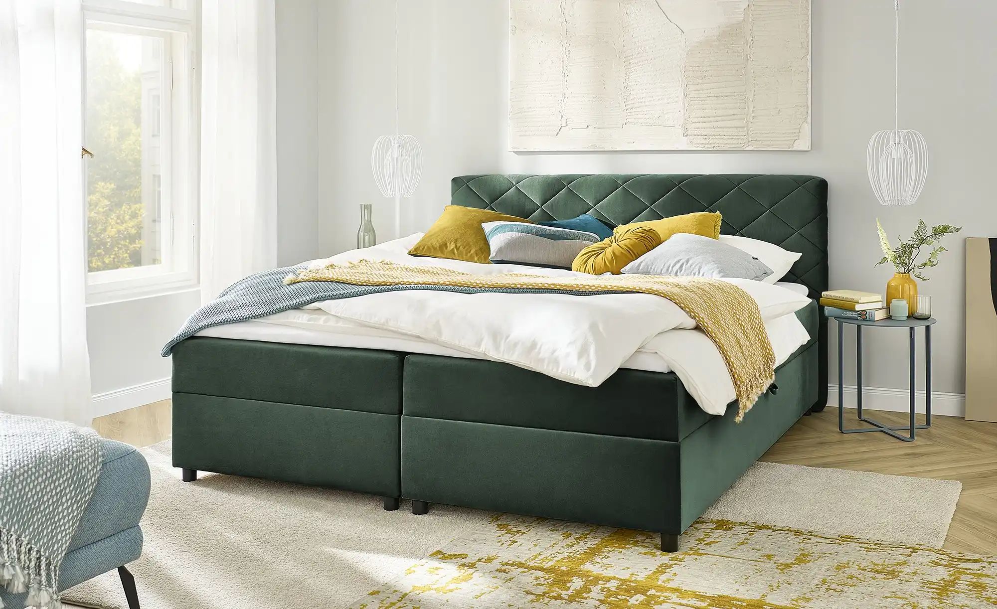 Boxbett mit Bettkasten Vegas II ¦ grün ¦ Maße (cm): B: 188 H: 104 Betten > günstig online kaufen