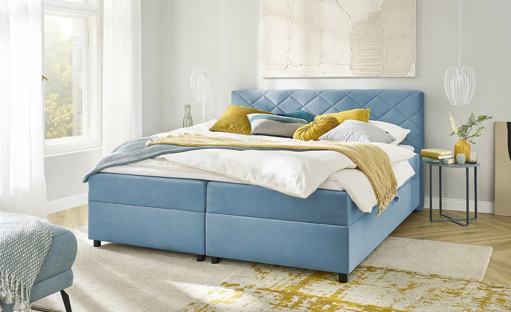 Boxbett mit Bettkasten Vegas II ¦ blau ¦ Maße (cm): B: 188 H: 104 Betten > günstig online kaufen