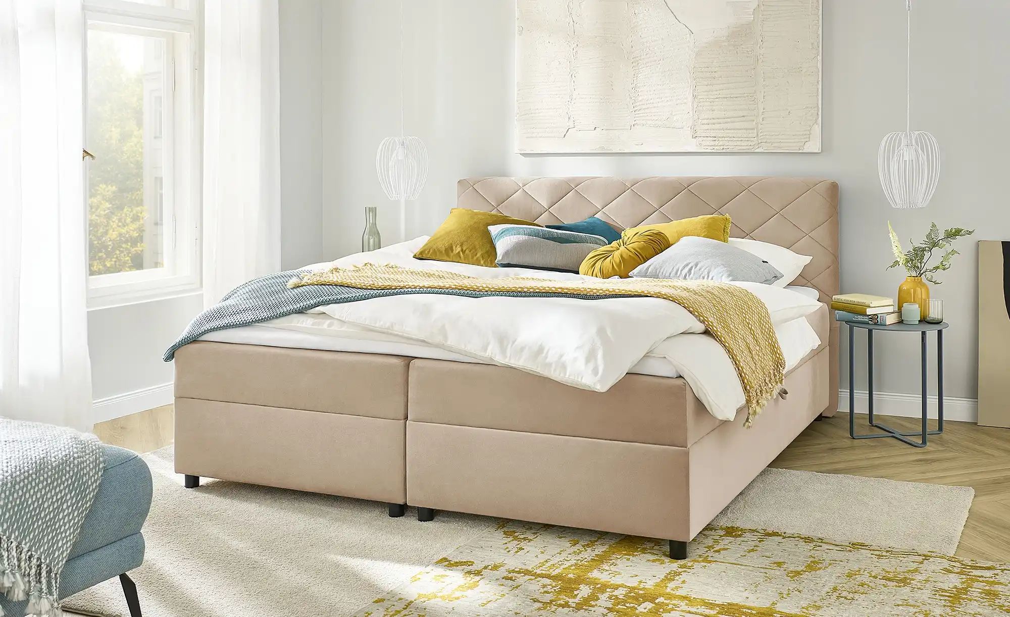 Boxbett mit Bettkasten Vegas II ¦ beige ¦ Maße (cm): B: 188 H: 104 Betten > günstig online kaufen