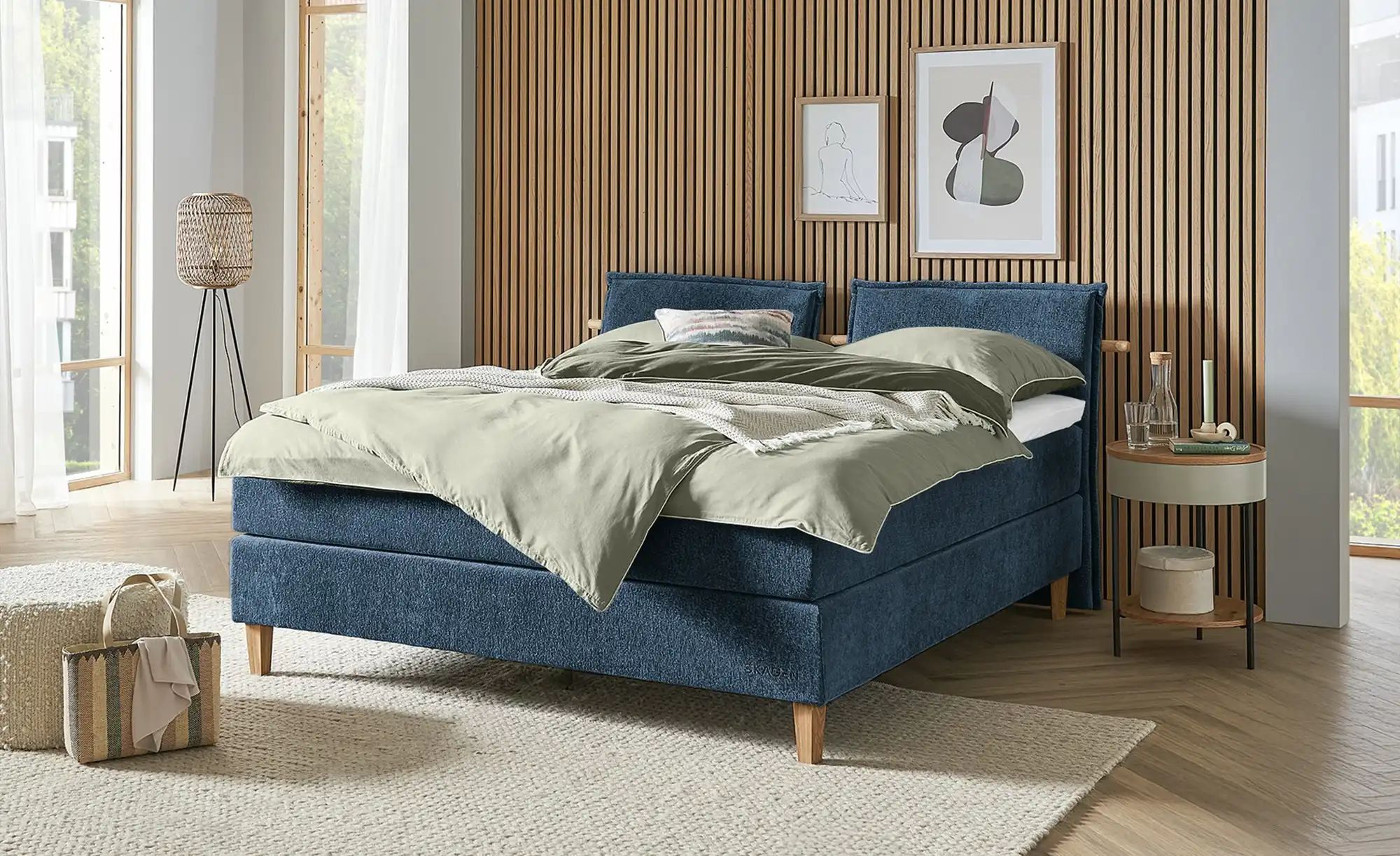 SKAGEN STUDIO Boxspringbett  Voodie ¦ blau ¦ Maße (cm): B: 182 H: 107 Bette günstig online kaufen