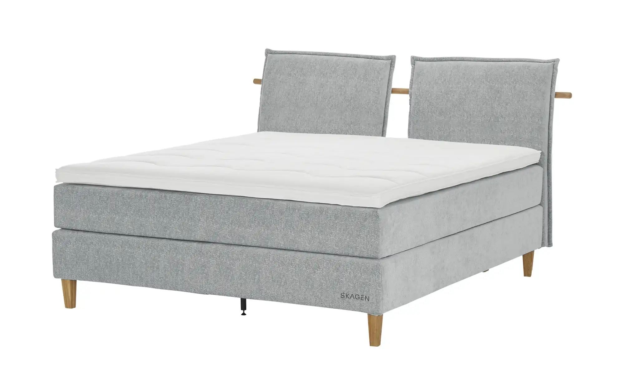SKAGEN STUDIO Boxspringbett  Voodie ¦ grau ¦ Maße (cm): B: 202 H: 107 Bette günstig online kaufen