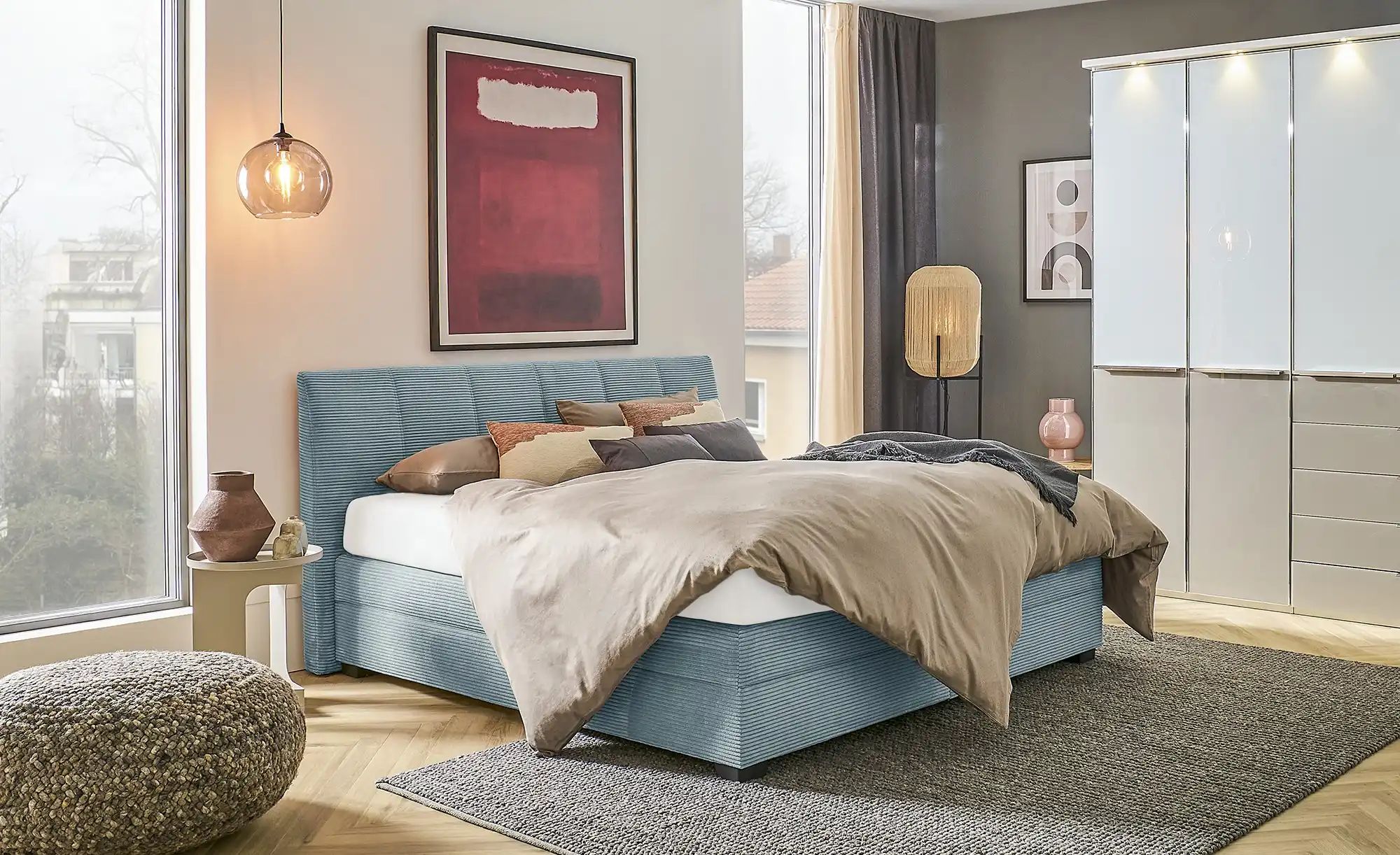 vanDoorn Boxspringbett  Chiara 2.0 ¦ blau ¦ Maße (cm): B: 212 H: 107 Betten günstig online kaufen