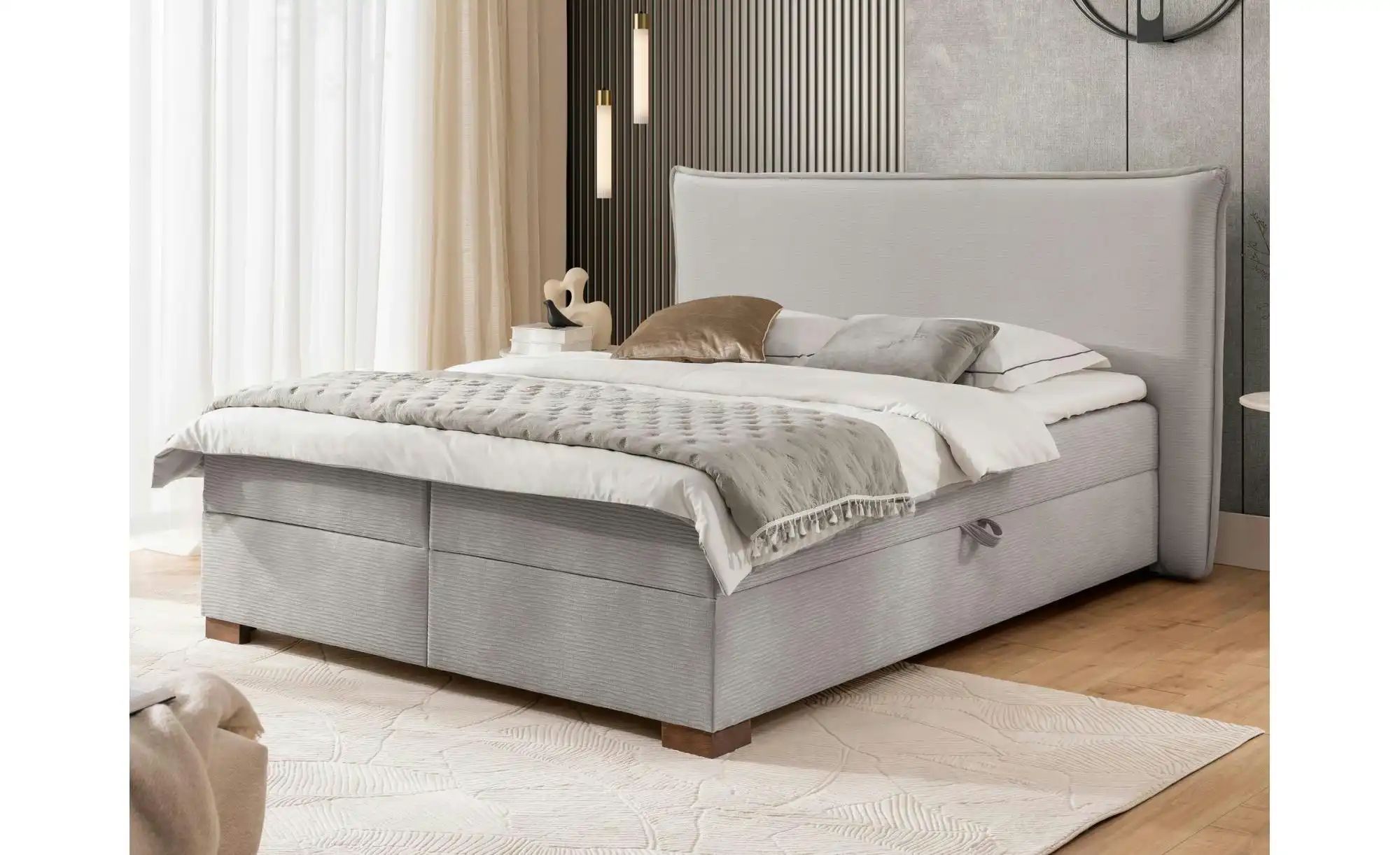 Thumbnail - Boxspringbett ¦ grau ¦ Maße (cm): B: 220 H: 119 Betten > Boxspringbetten - Höffner