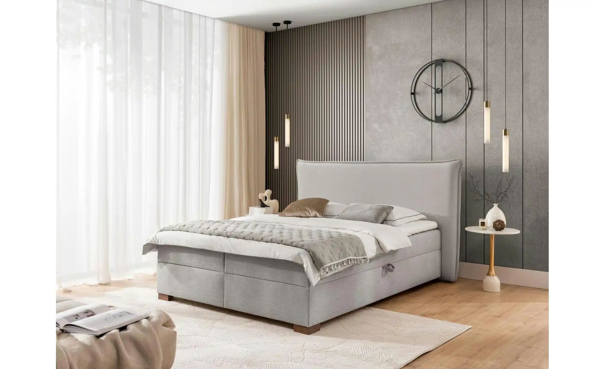 Boxspringbett   ¦ grau ¦ Maße (cm): B: 160 H: 119 Betten > Boxspringbetten günstig online kaufen