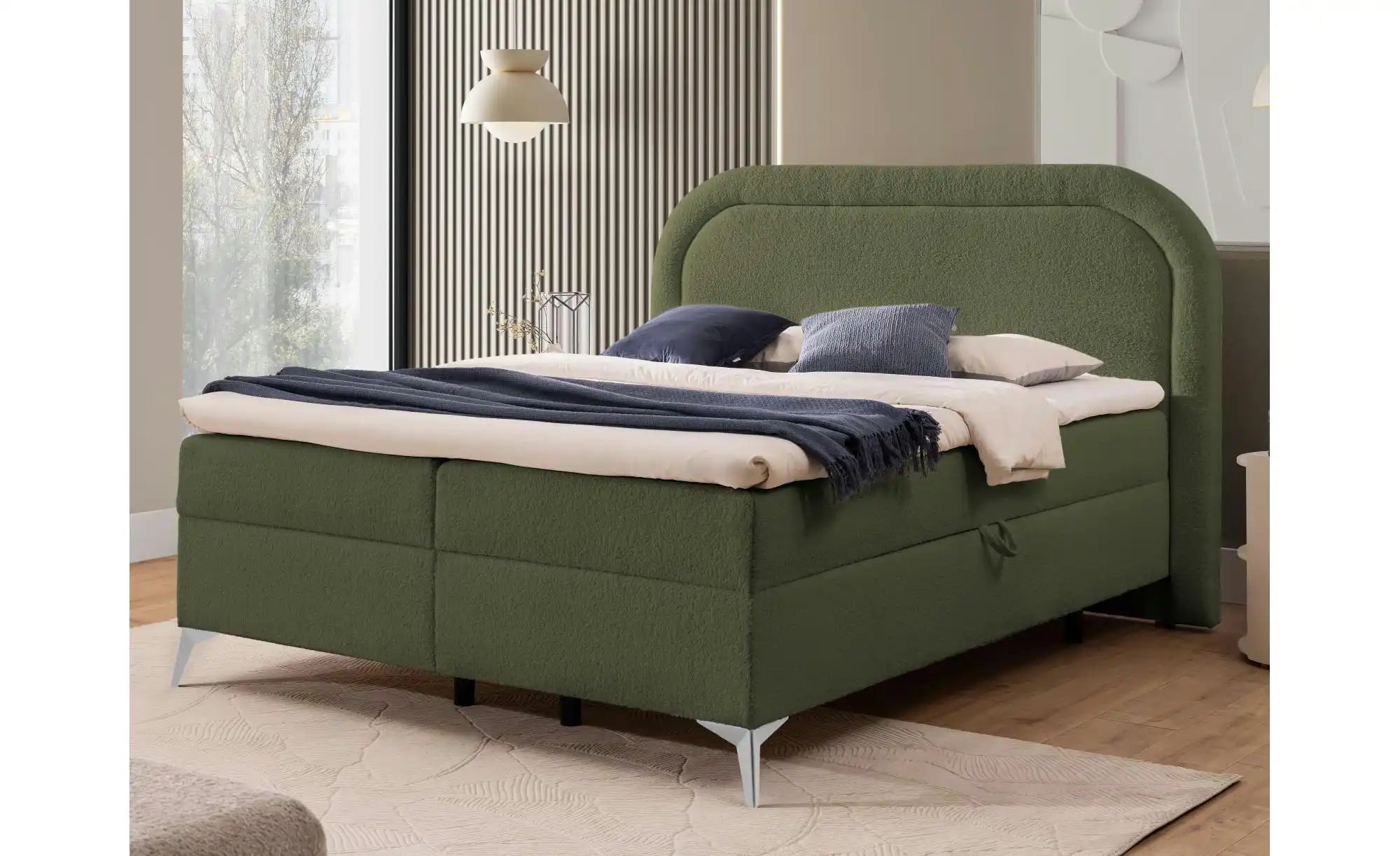 Thumbnail - Boxspringbett   ¦ grün ¦ Maße (cm): B: 220 H: 120 Betten > Boxspringbetten - Höffner