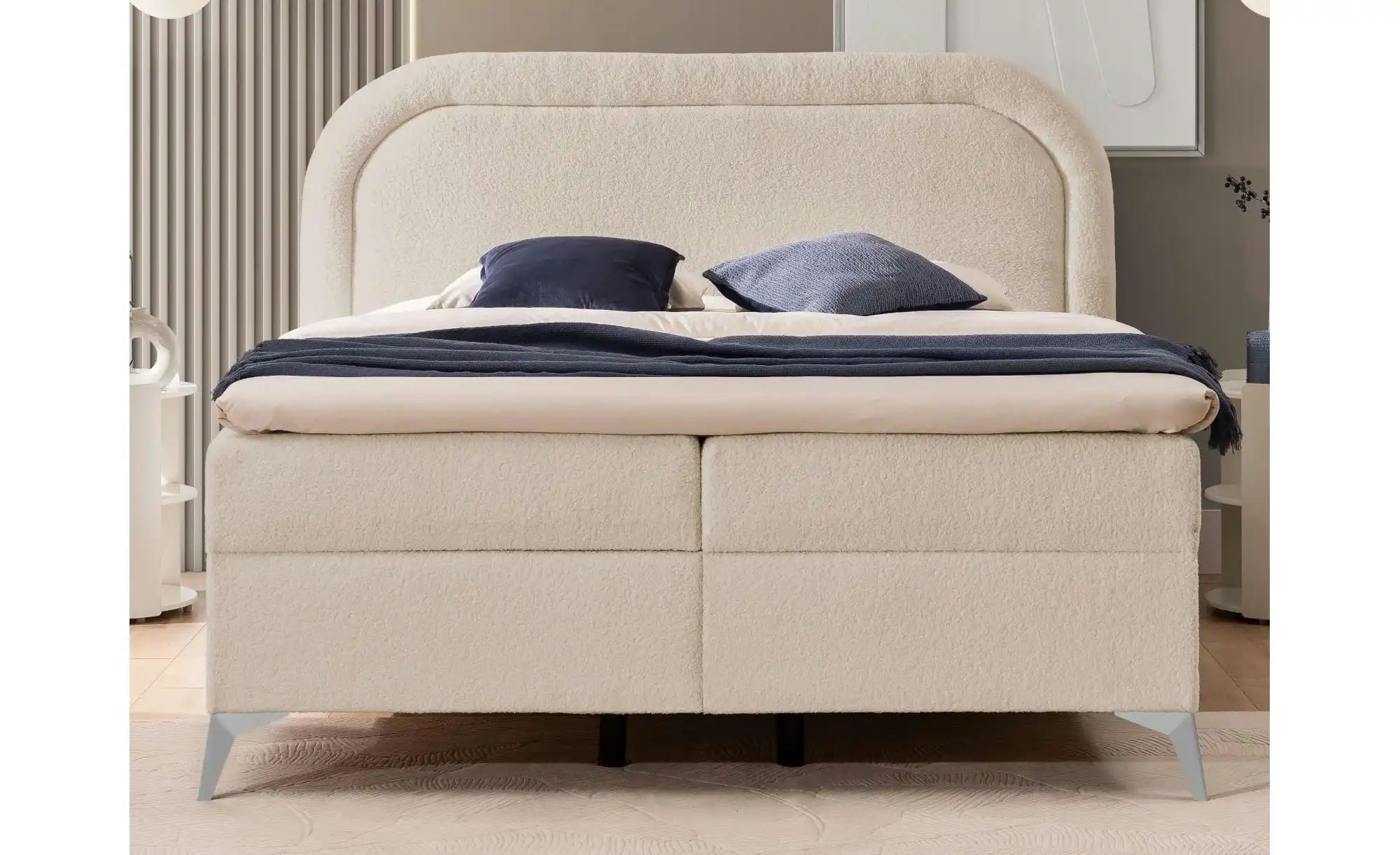 Boxspringbett   ¦ beige ¦ Maße (cm): B: 200 H: 120 Betten > Boxspringbetten günstig online kaufen