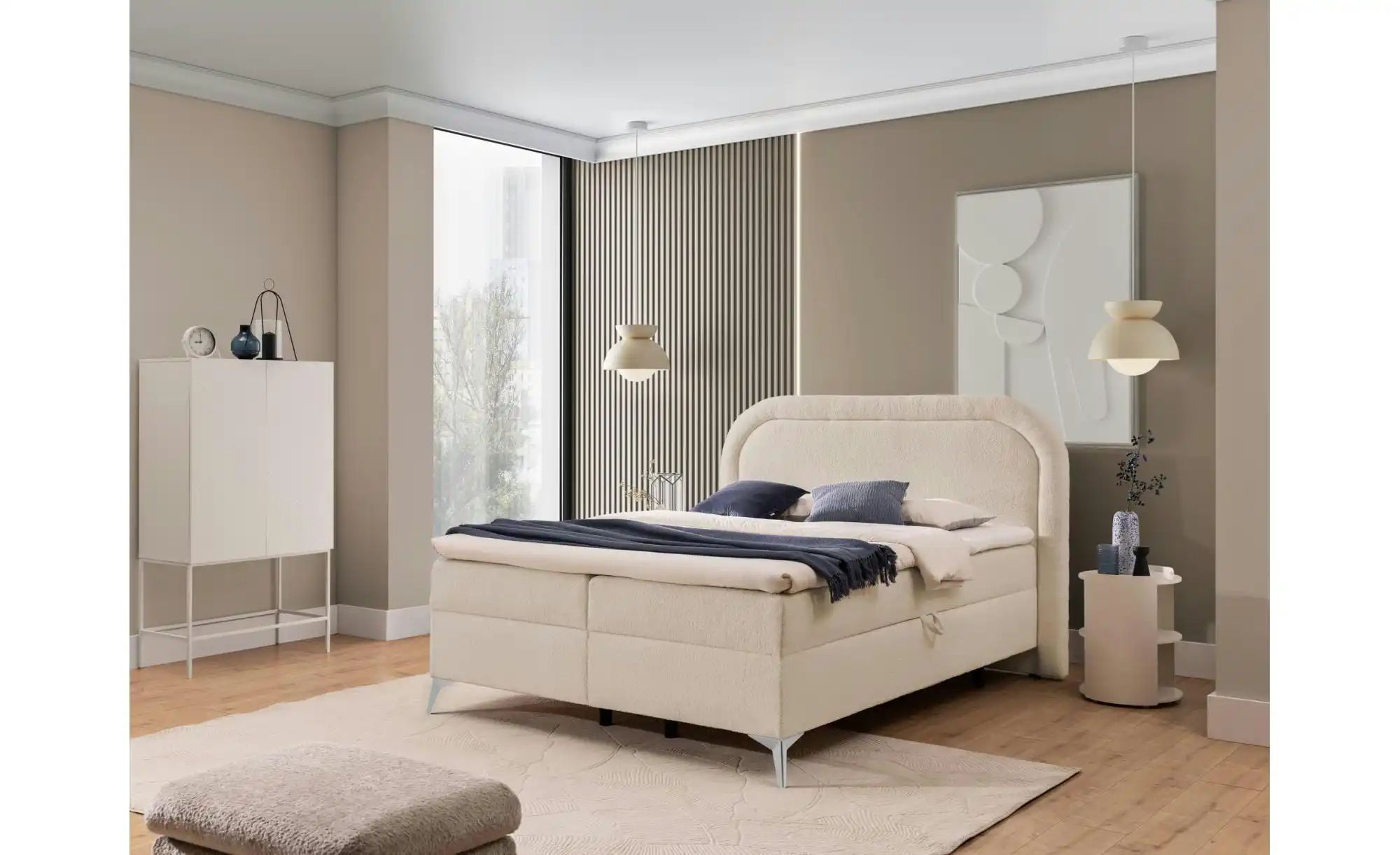Thumbnail - Boxspringbett ¦ beige ¦ Maße (cm): B: 220 H: 120 Betten > Boxspringbetten - Höffner
