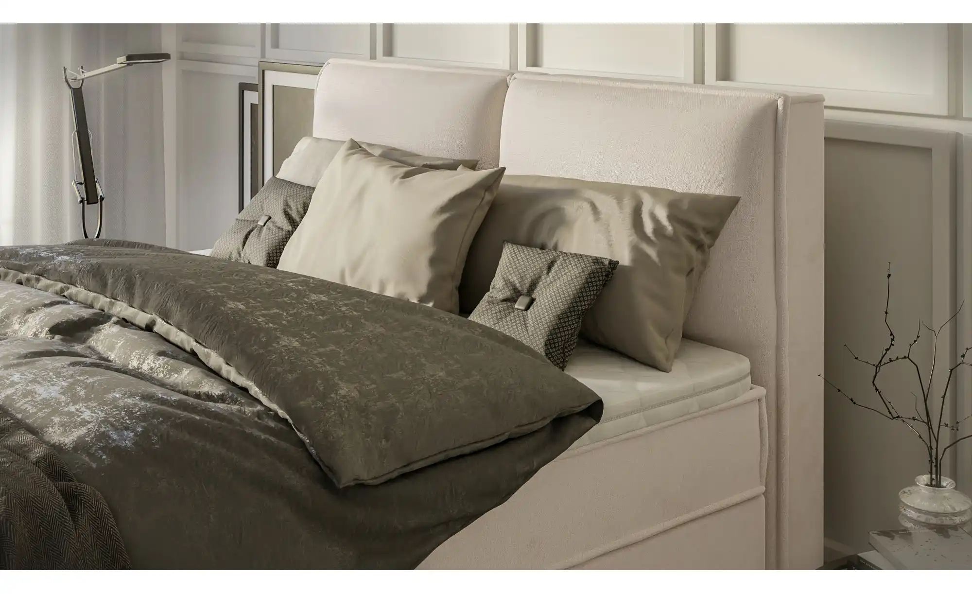 Boxbett mit Stauraum und Topper  H3 Uma ¦ beige ¦ Maße (cm): B: 160 H: 103 günstig online kaufen