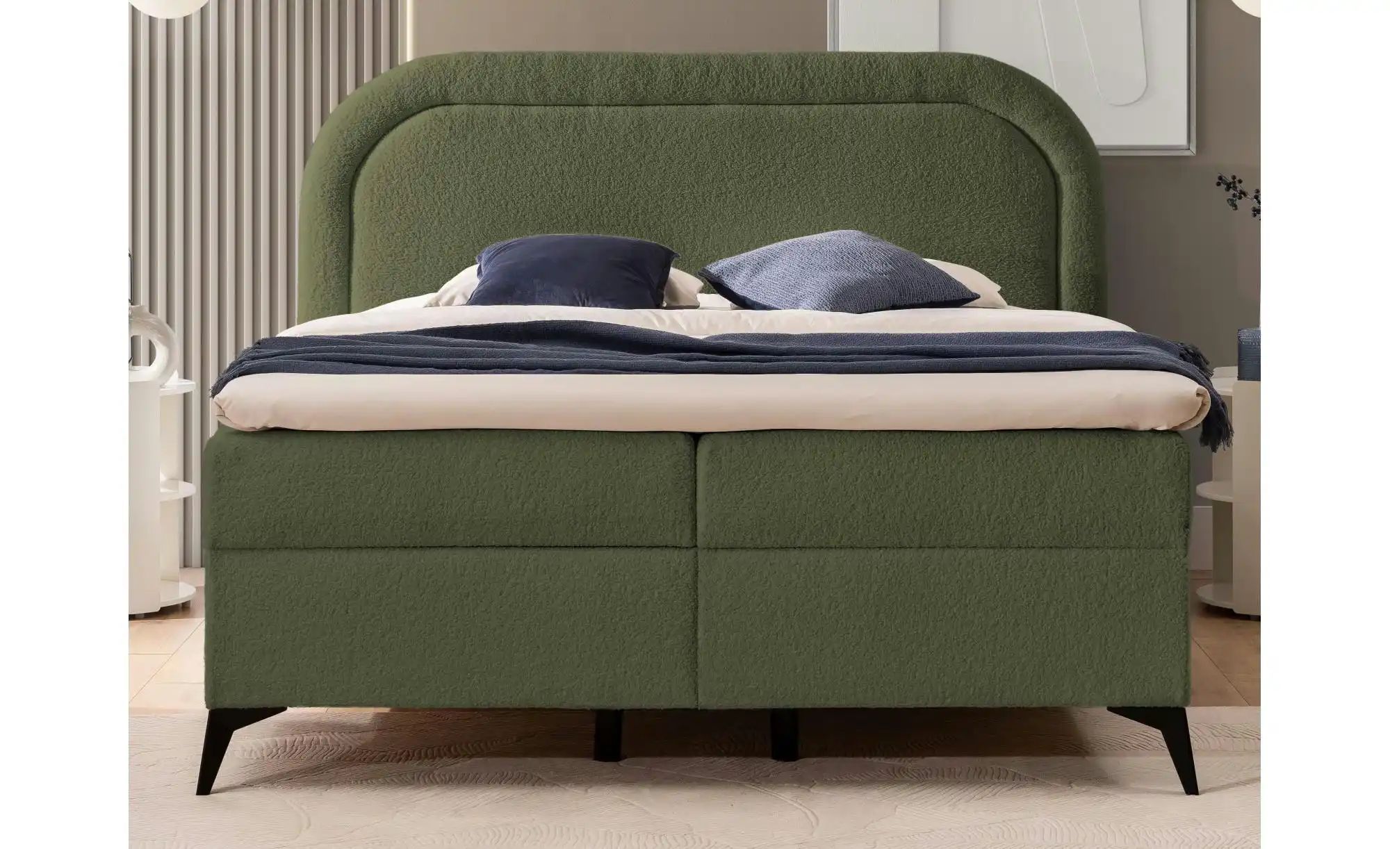 Boxspringbett   ¦ grün ¦ Maße (cm): B: 220 H: 120 Betten > Boxspringbetten günstig online kaufen