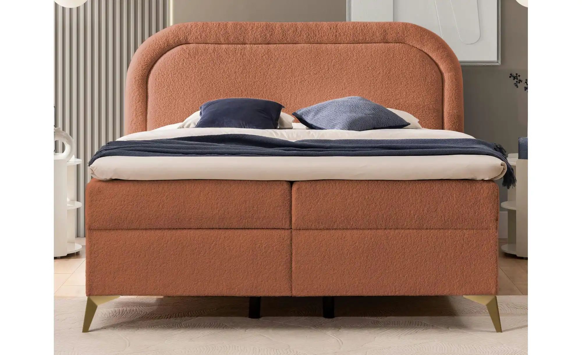 Boxspringbett   ¦ rot ¦ Maße (cm): B: 220 H: 120 Betten > Boxspringbetten - günstig online kaufen