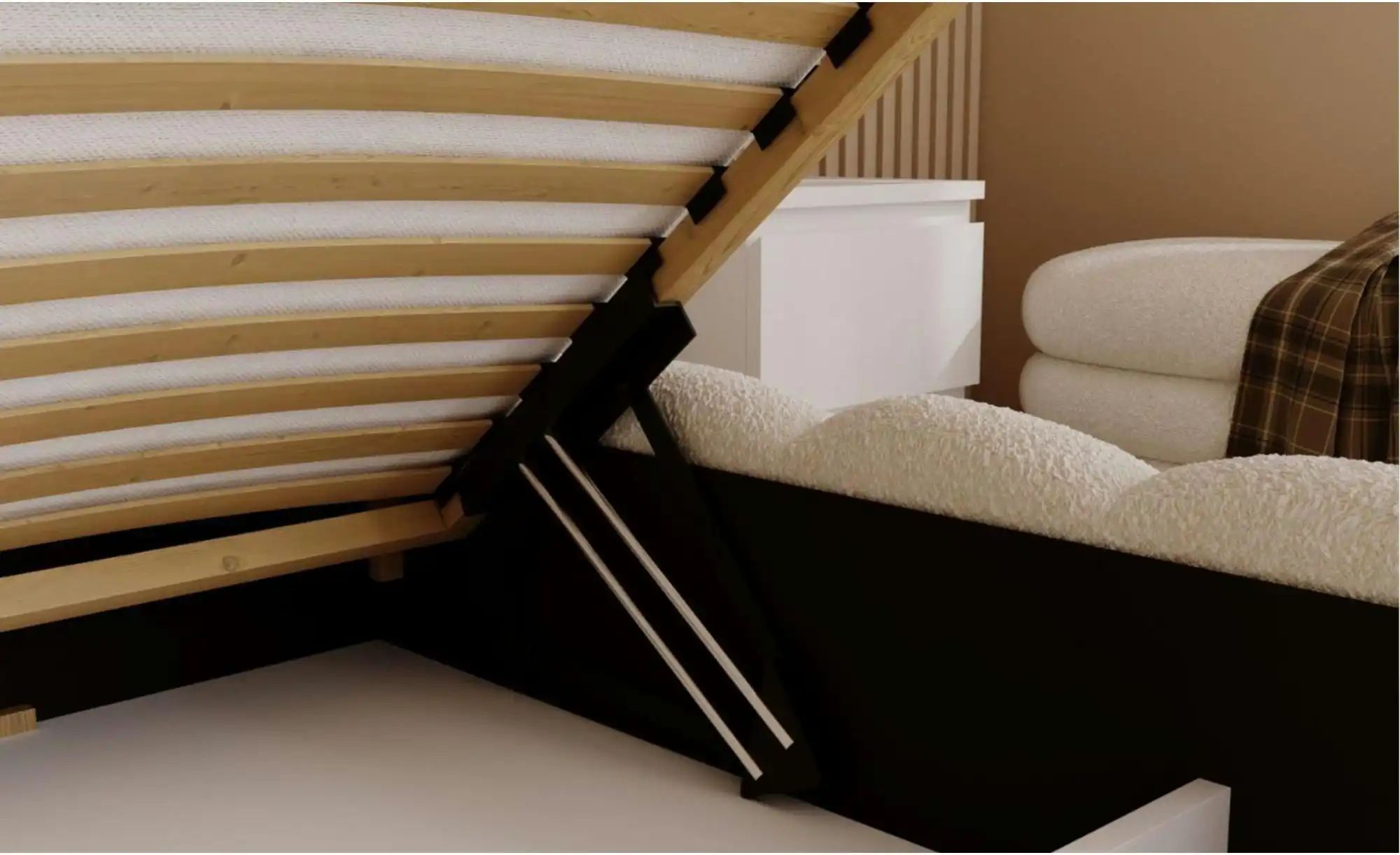 Polsterbett mit Stauraum Smile ¦ beige ¦ Maße (cm): B: 204 H: 107 Betten > günstig online kaufen