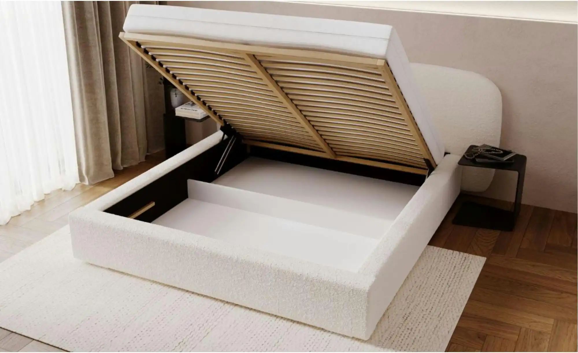 Thumbnail - Polsterbett mit Stauraum Palermo ¦ creme ¦ Maße (cm): B: 249 H: 106 Betten > Polsterbetten - Höffner