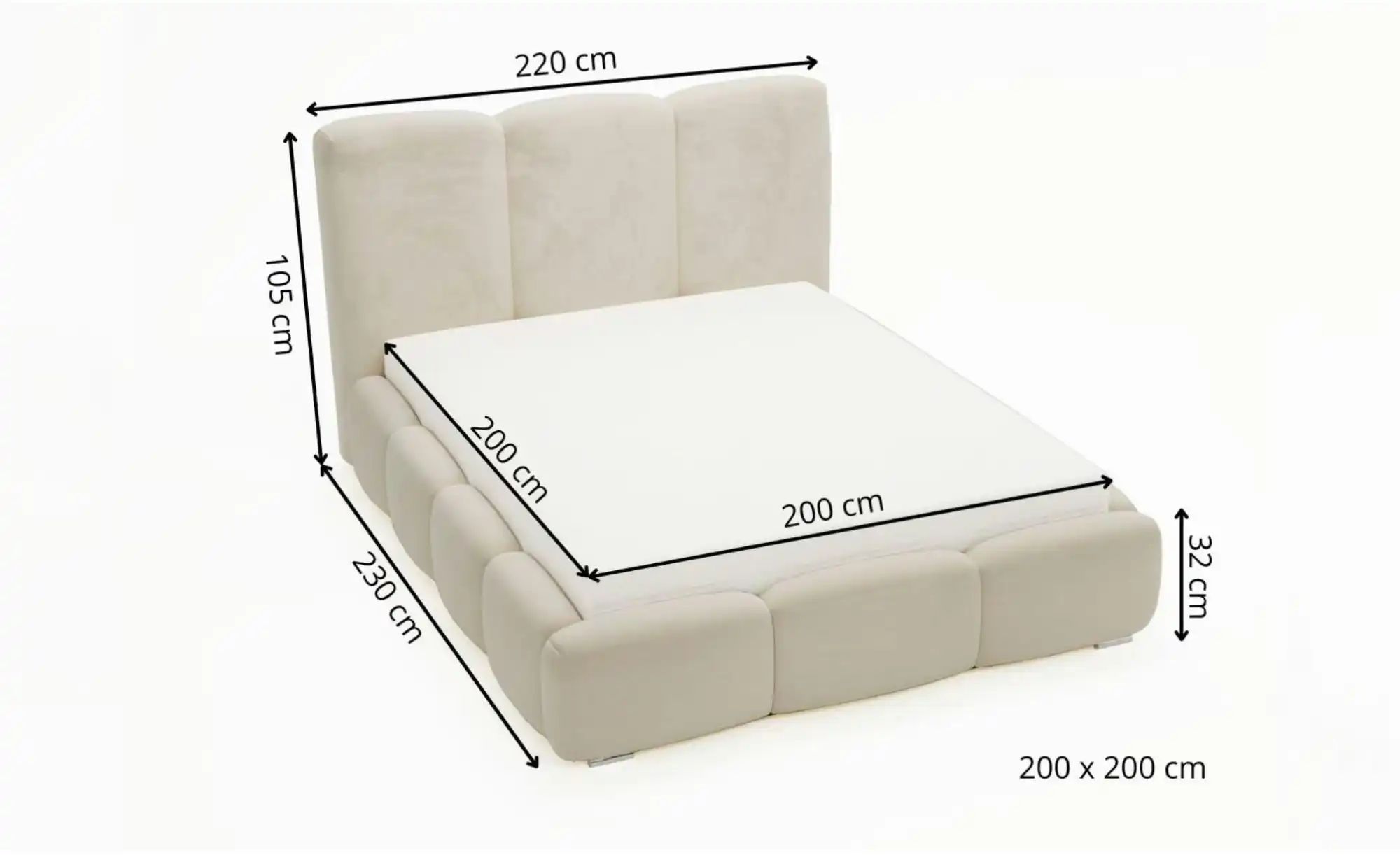 Thumbnail - Polsterbett mit Stauraum Bubble ¦ braun ¦ Maße (cm): B: 220 H: 105 Betten > Polsterbetten - Höffner
