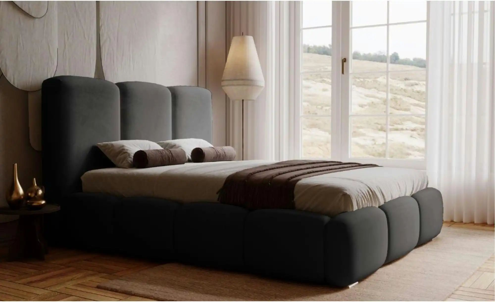 Polsterbett   ¦ schwarz ¦ Maße (cm): B: 200 H: 105 Betten > Polsterbetten - günstig online kaufen